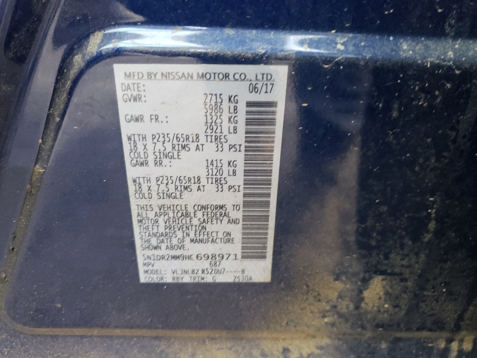 Zdjęcie 10 z aukcji – 2017 NISSAN PATHFINDER z VIN 5N1DR2MM9HC698971