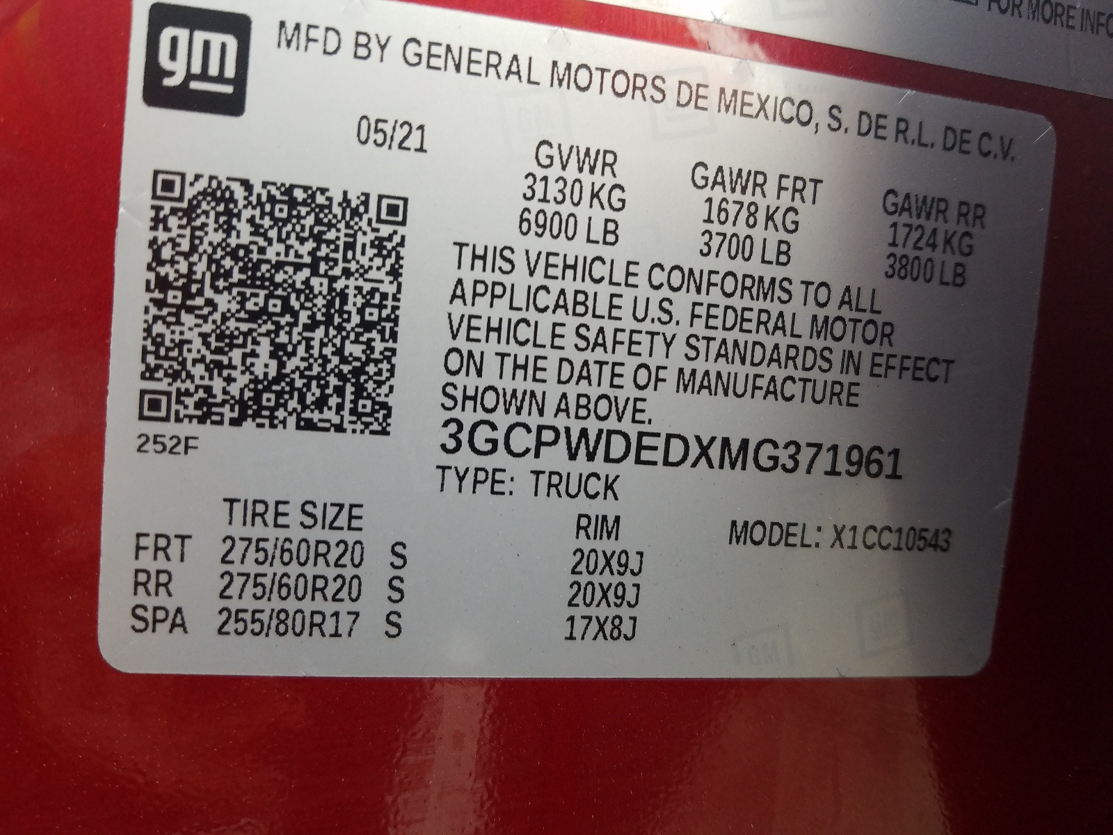 Photo 10 from auction – 2021 CHEVROLET SILVERADO with VIN 3GCPWDEDXMG371961