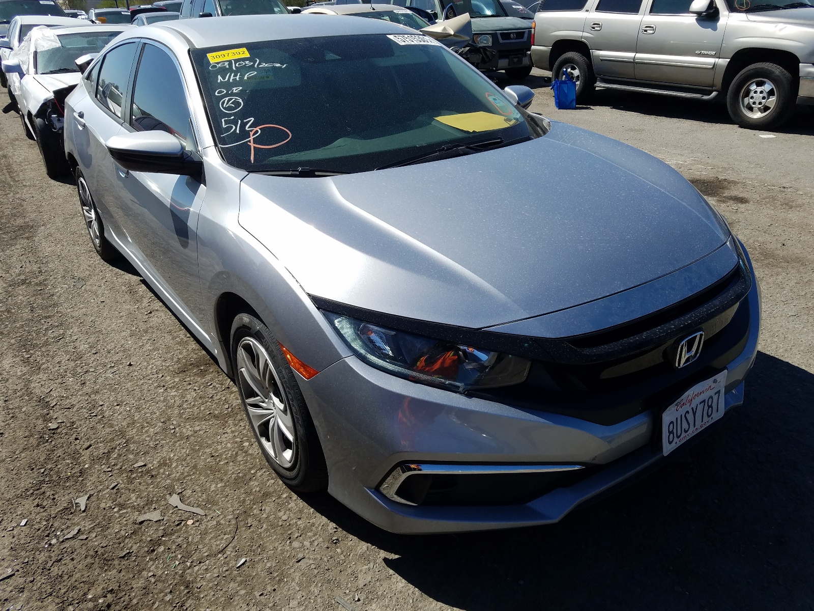 HONDA CIVIC LX 2019 with VIN 19XFC2F69KE202046 - Photo from auction
