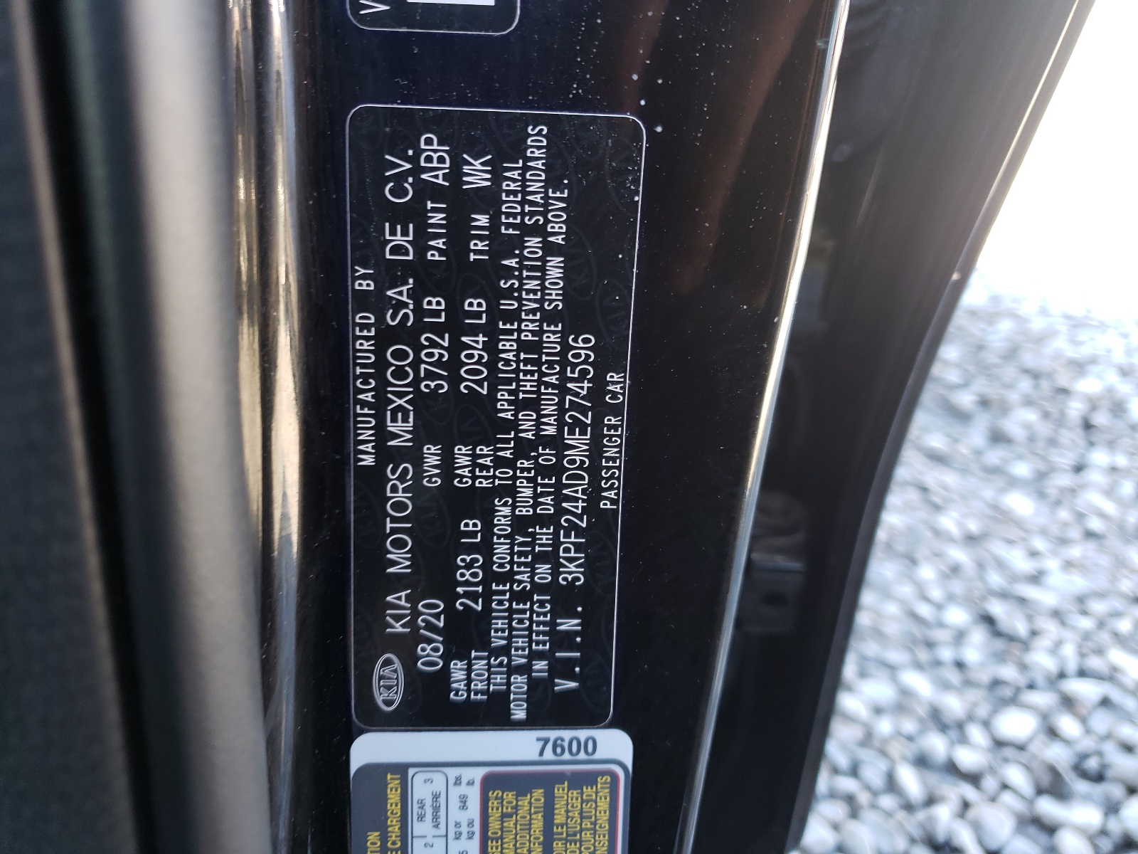 Photo 10 from auction – 2021 KIA FORTE FE with VIN 3KPF24AD9ME274596