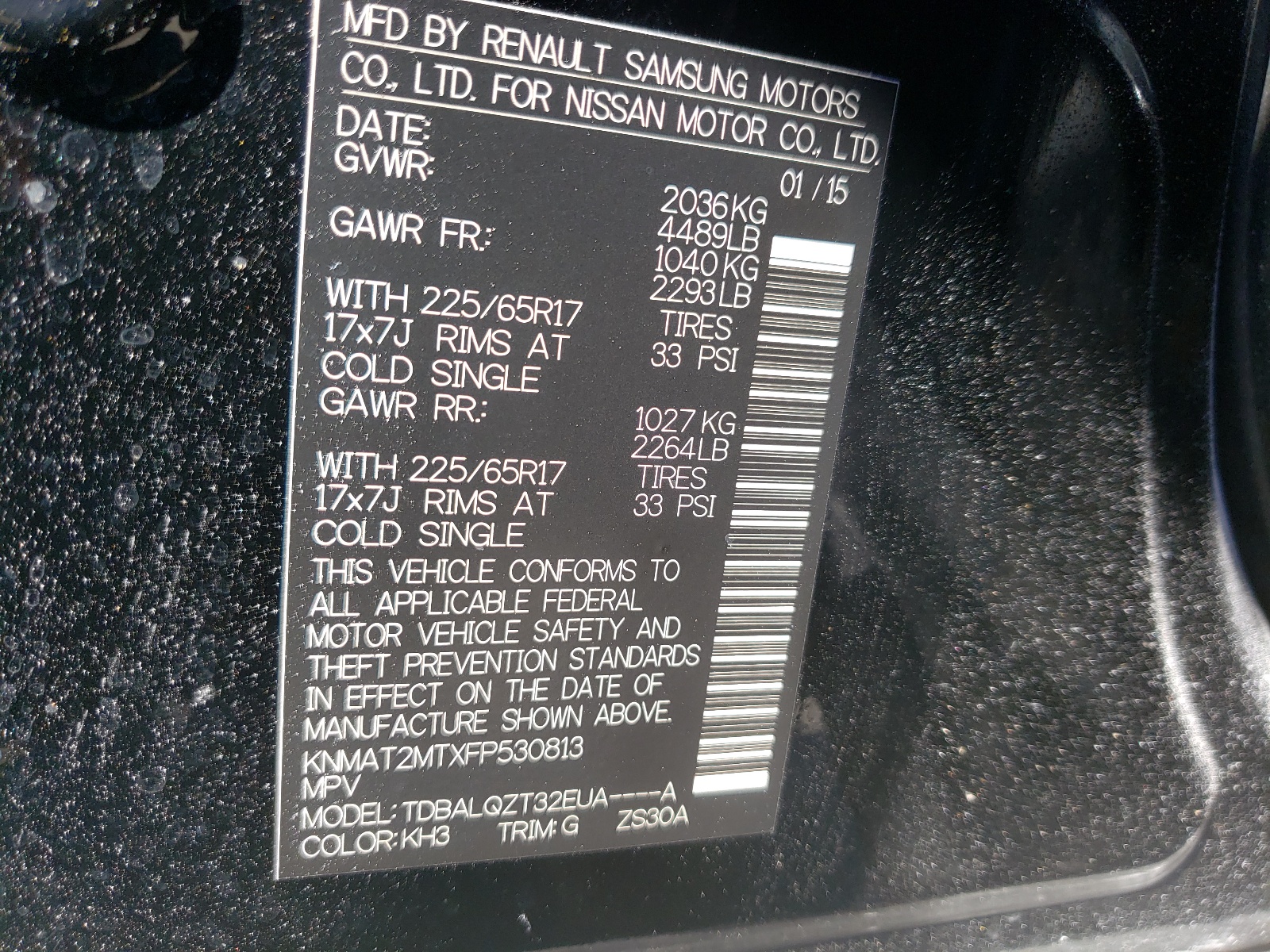 Photo 10 from auction – 2015 NISSAN ROGUE S with VIN KNMAT2MTXFP530813