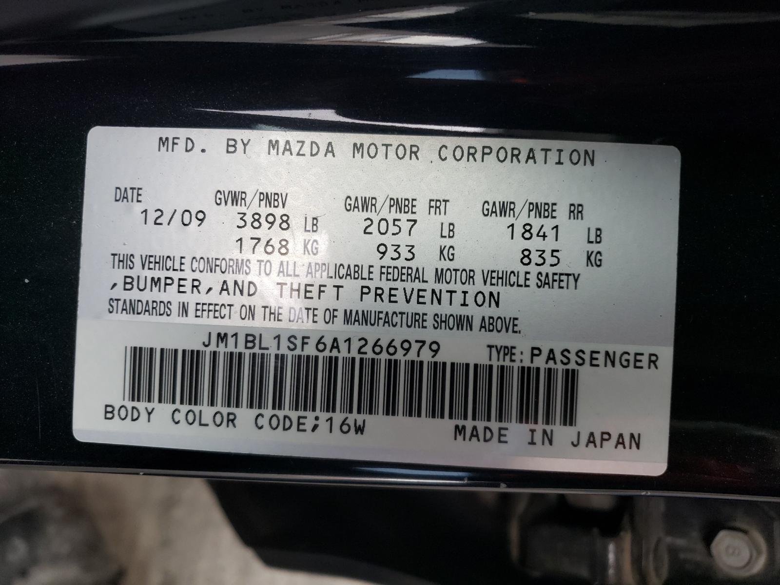 Photo 10 from auction – 2010 MAZDA 3 I with VIN JM1BL1SF6A1266979