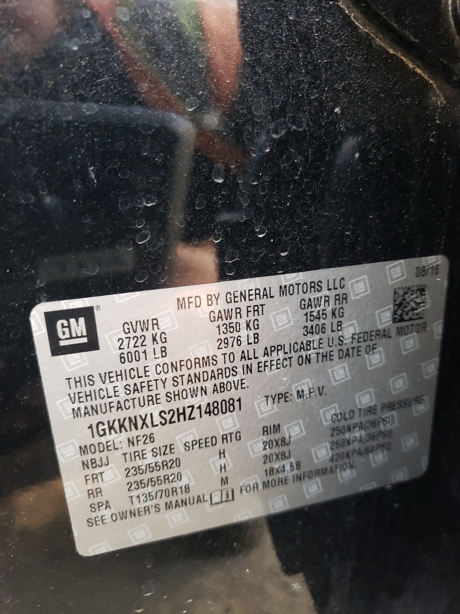 Photo 10 from auction – 2017 GMC ACADIA DEN with VIN 1GKKNXLS2HZ148081