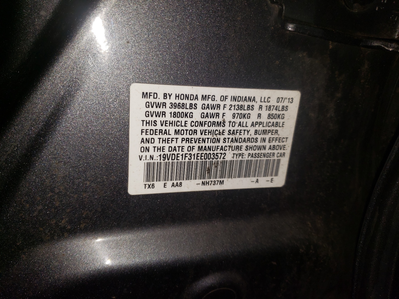 Zdjęcie 10 z aukcji – 2014 ACURA ILX 20 z VIN 19VDE1F31EE003572