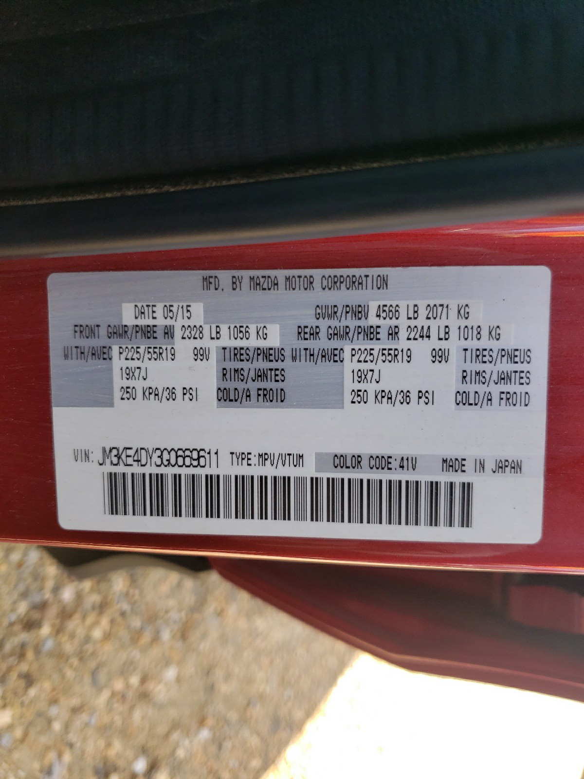 Photo 10 from auction – 2016 MAZDA CX-5 GT with VIN JM3KE4DY3G0669611