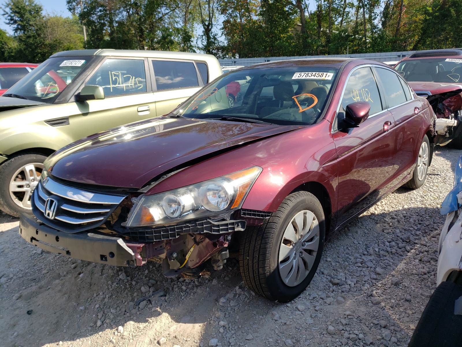 Photo 2 from auction – 2012 HONDA ACCORD LX with VIN 1HGCP2F31CA040545