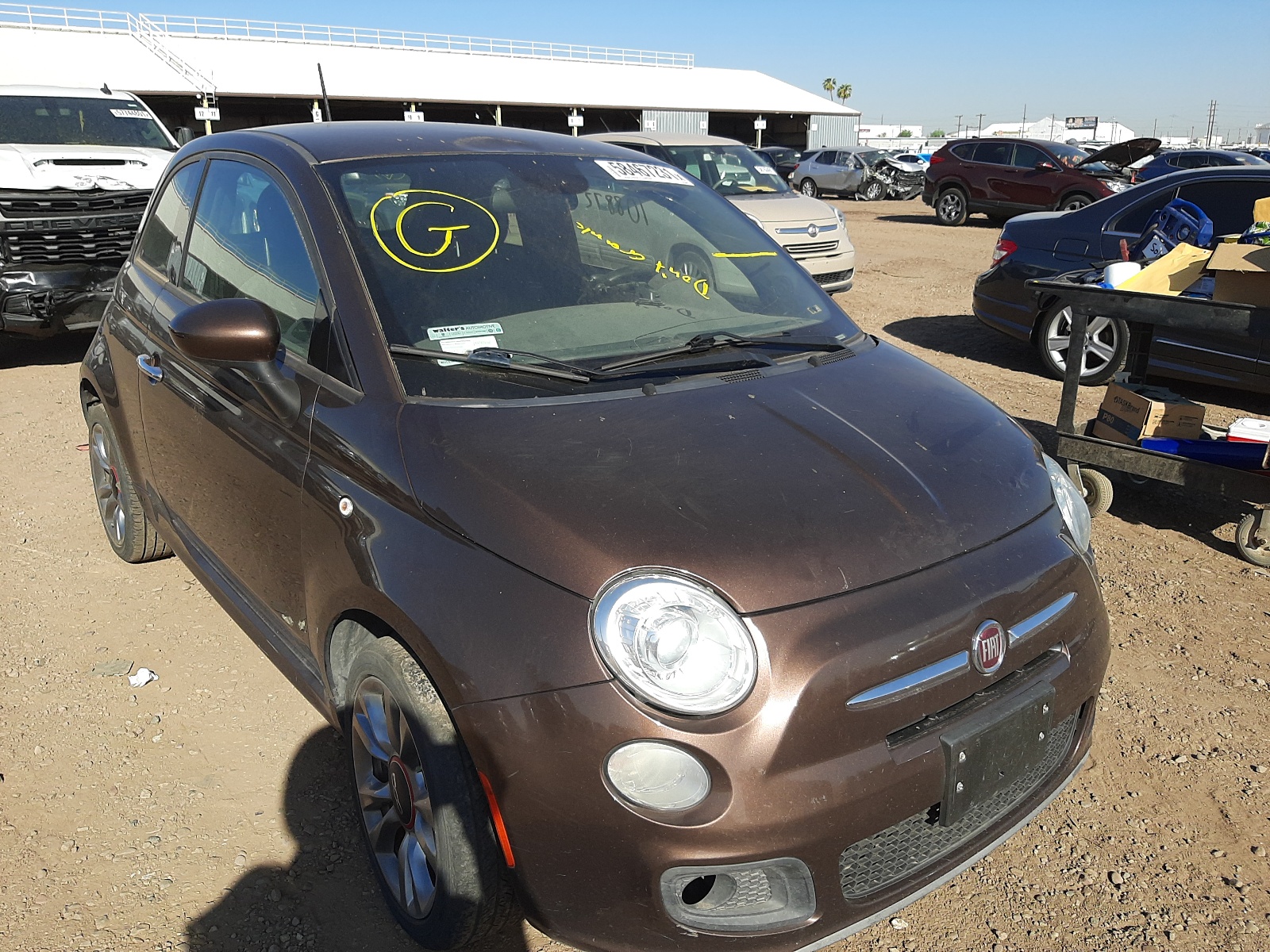 FIAT 500 SPORT 2015 with VIN 3C3CFFBR3FT676890 - Photo from auction