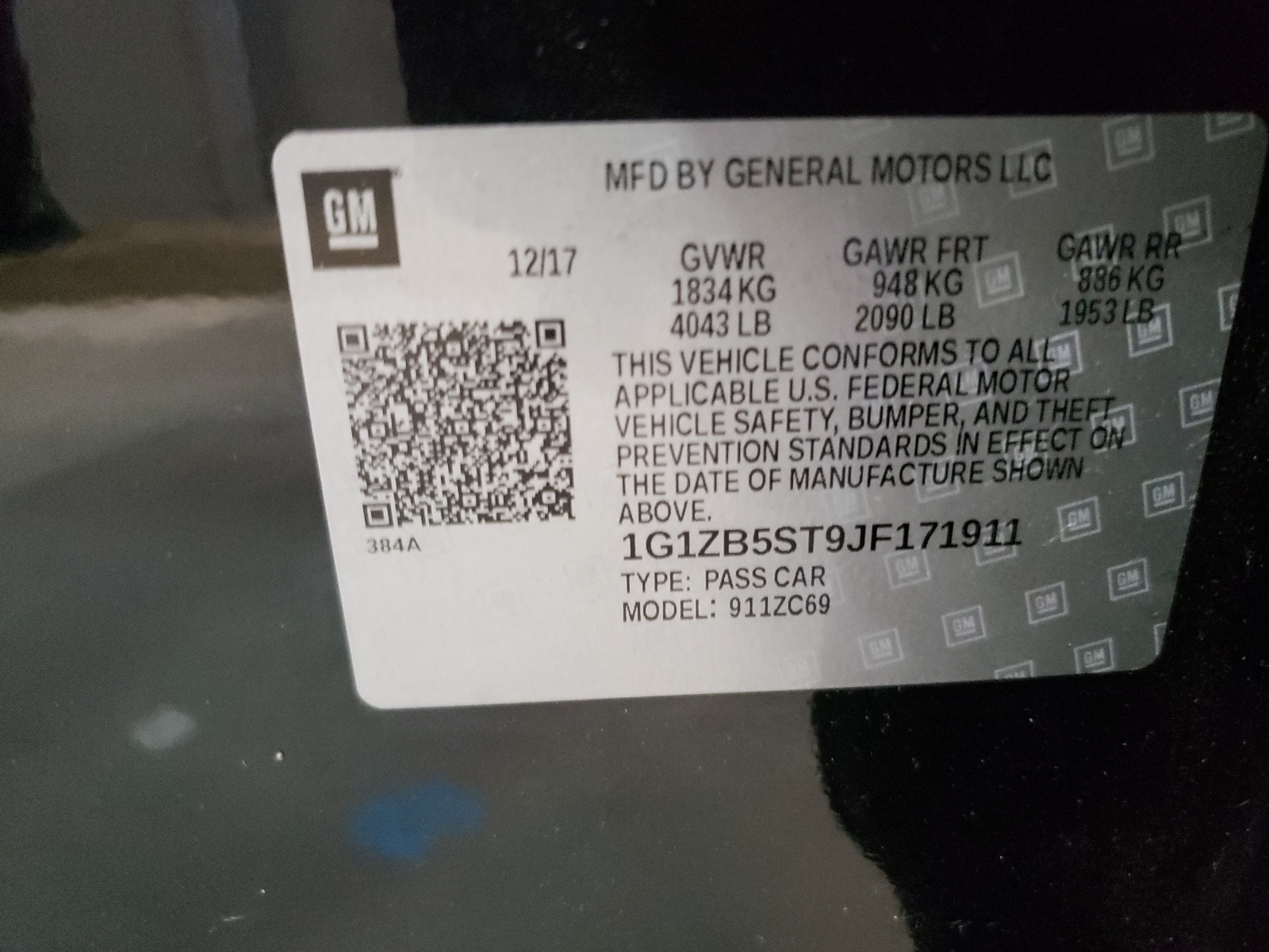 Photo 10 from auction – 2018 CHEVROLET MALIBU LS with VIN 1G1ZB5ST9JF171911