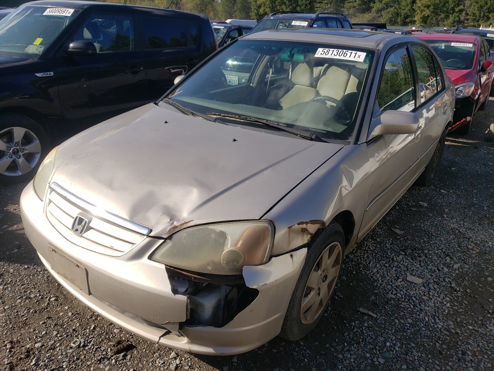 Photo 2 from auction – 2002 HONDA CIVIC EX with VIN 1HGES26822L057554