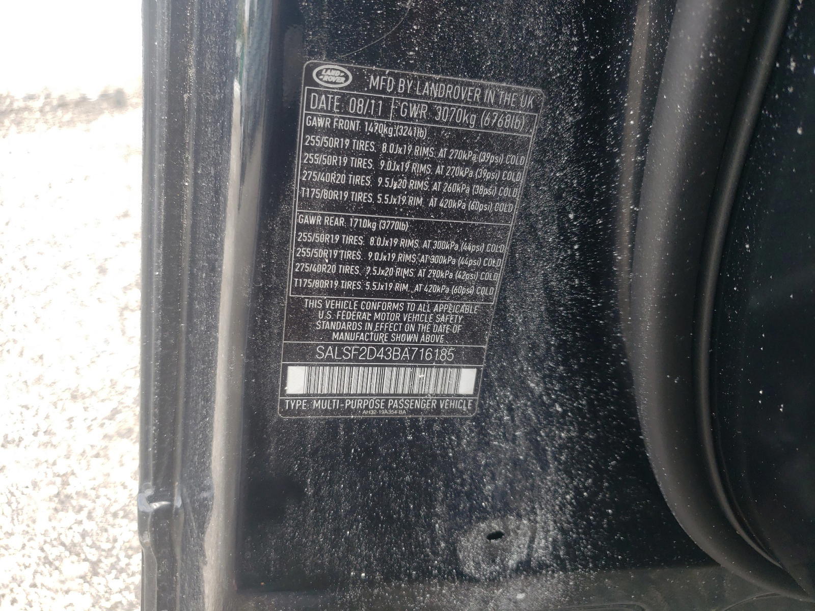 Photo 10 from auction – 2011 LAND ROVER RANGE ROVE with VIN SALSF2D43BA716185