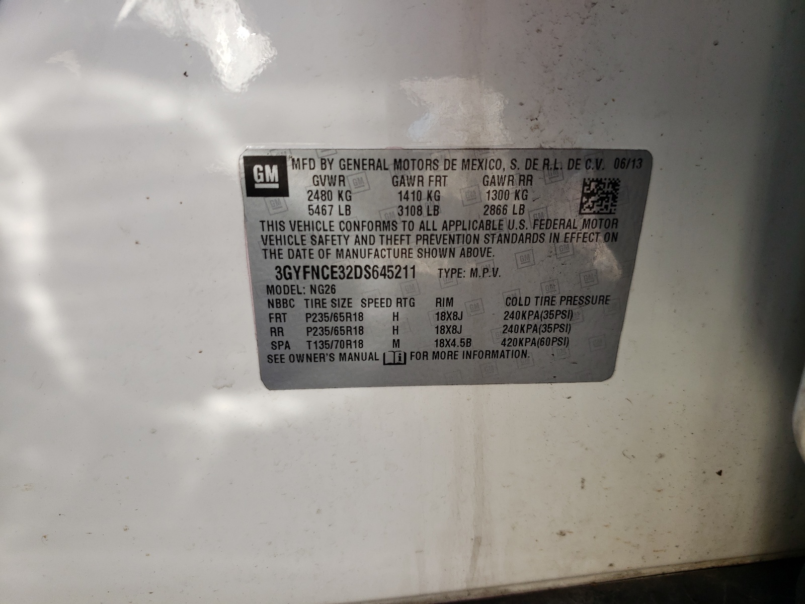 Photo 10 from auction – 2013 CADILLAC SRX LUXURY with VIN 3GYFNCE32DS645211