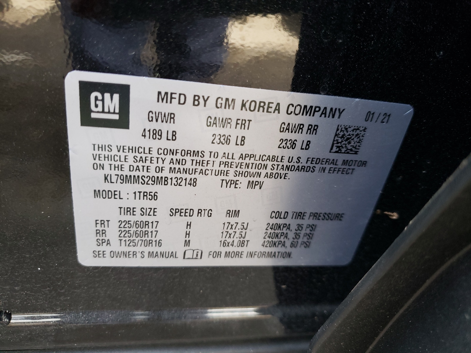 Photo 10 from auction – 2021 CHEVROLET TRAILBLAZE with VIN KL79MMS29MB132148