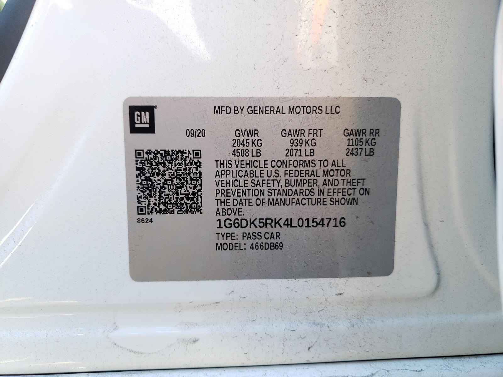 Photo 10 from auction – 2020 CADILLAC CT4 with VIN 1G6DK5RK4L0154716