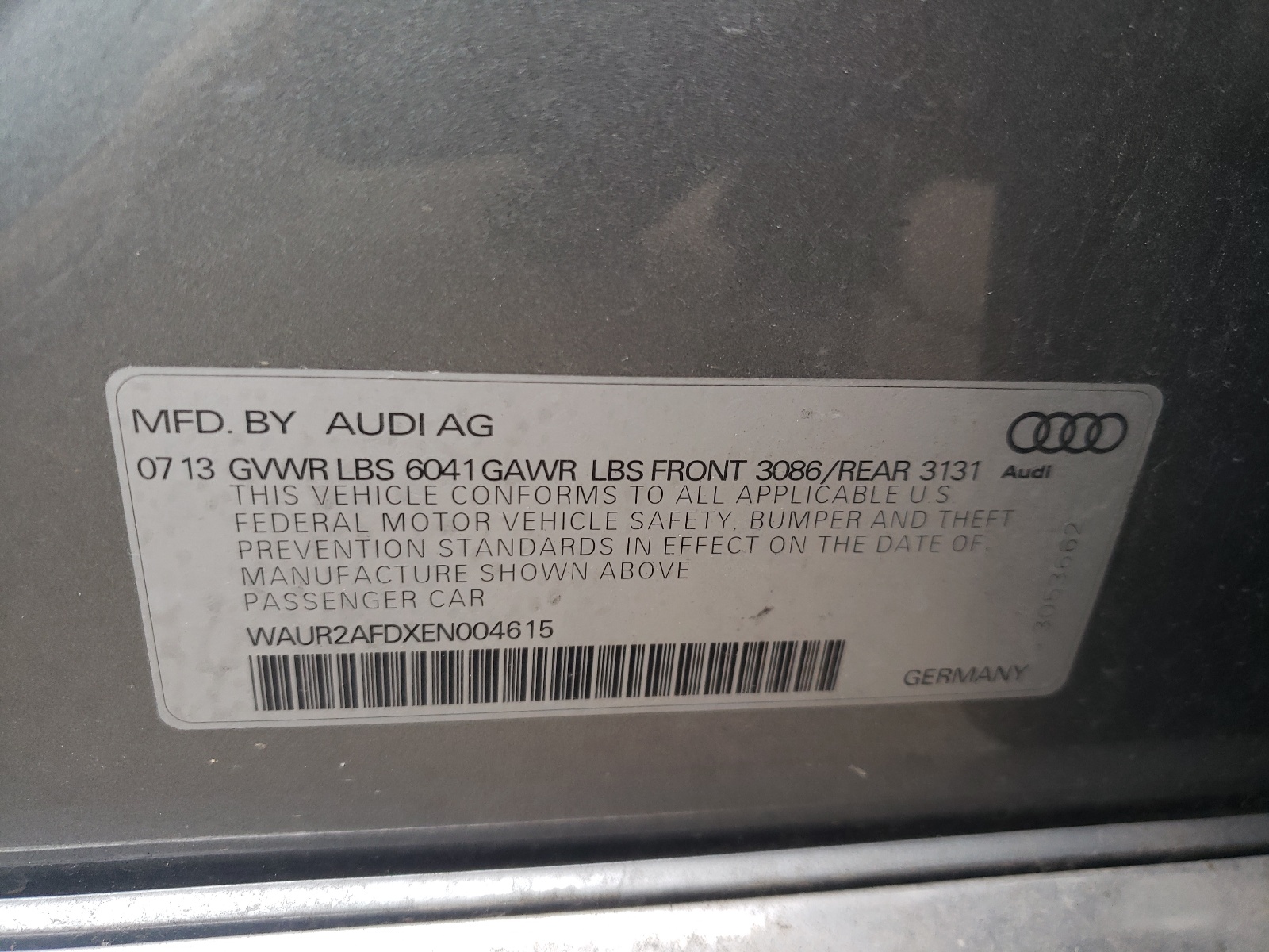 Zdjęcie 10 z aukcji – 2014 AUDI A8 L QUATT z VIN WAUR2AFDXEN004615