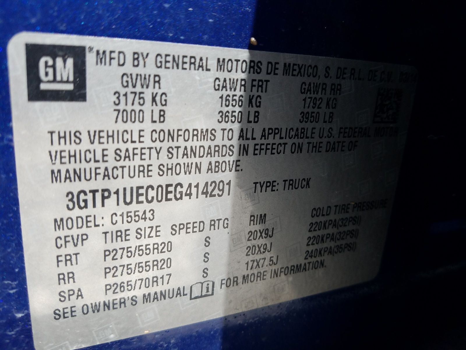 Photo 10 from auction – 2014 GMC SIERRA C15 with VIN 3GTP1UEC0EG414291