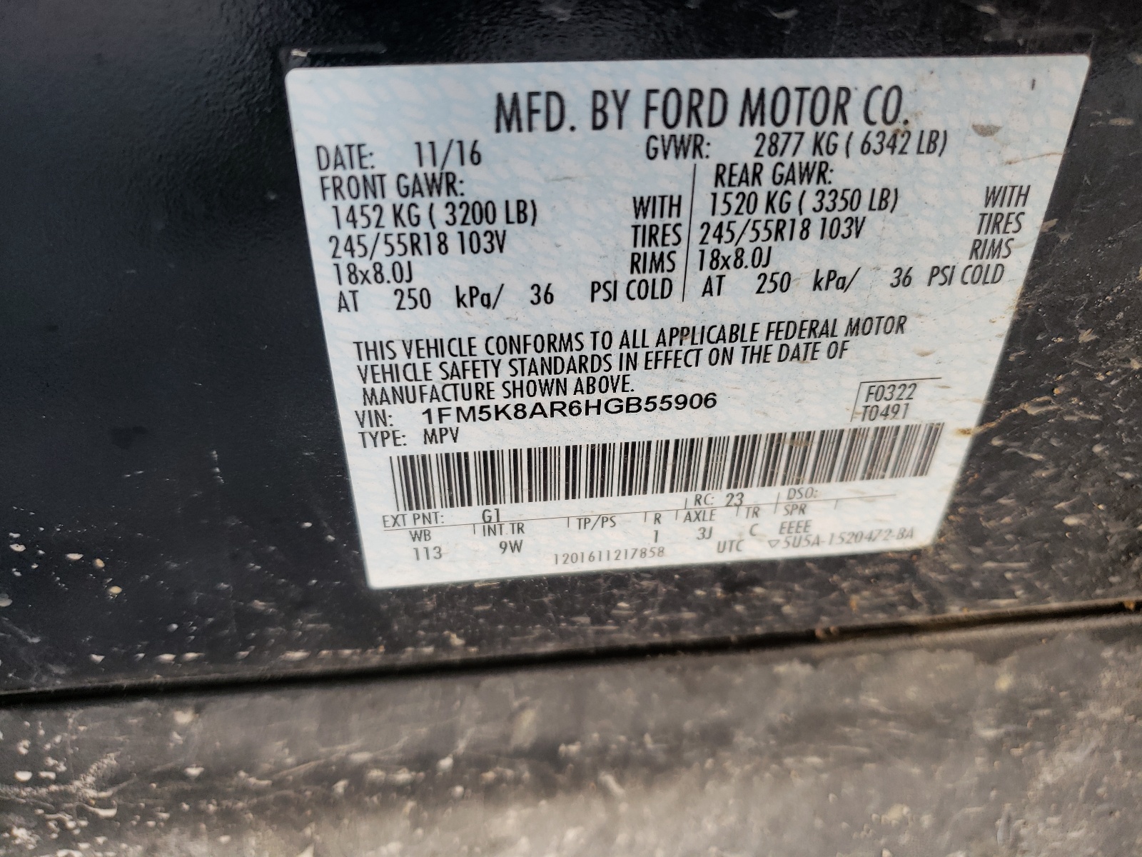 Zdjęcie 10 z aukcji – 2017 FORD EXPLORER P z VIN 1FM5K8AR6HGB55906