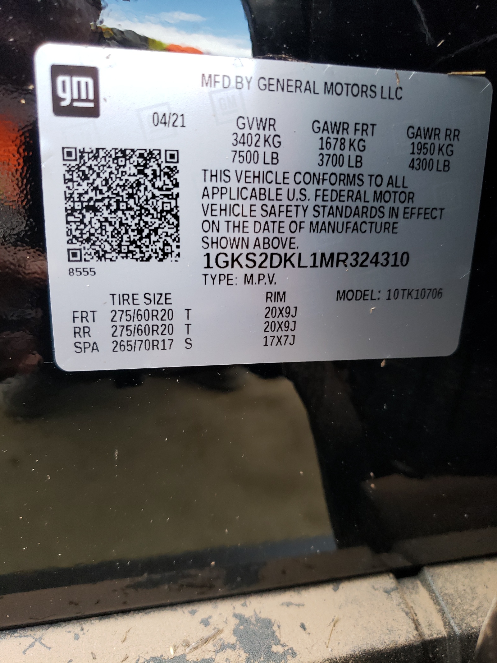 Photo 10 from auction – 2021 GMC YUKON DENA with VIN 1GKS2DKL1MR324310