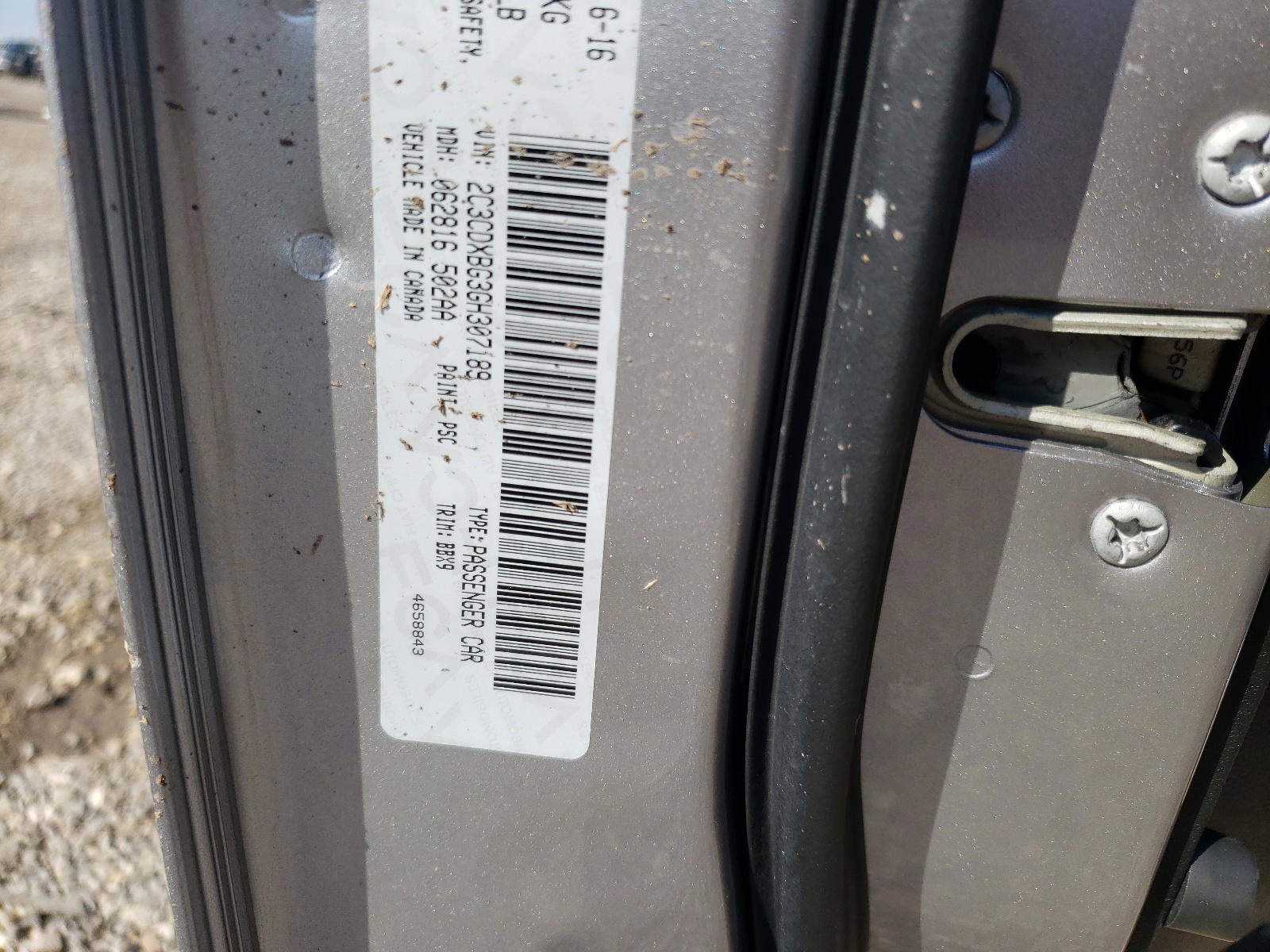 Photo 10 from auction – 2016 DODGE CHARGER SE with VIN 2C3CDXBG3GH307189