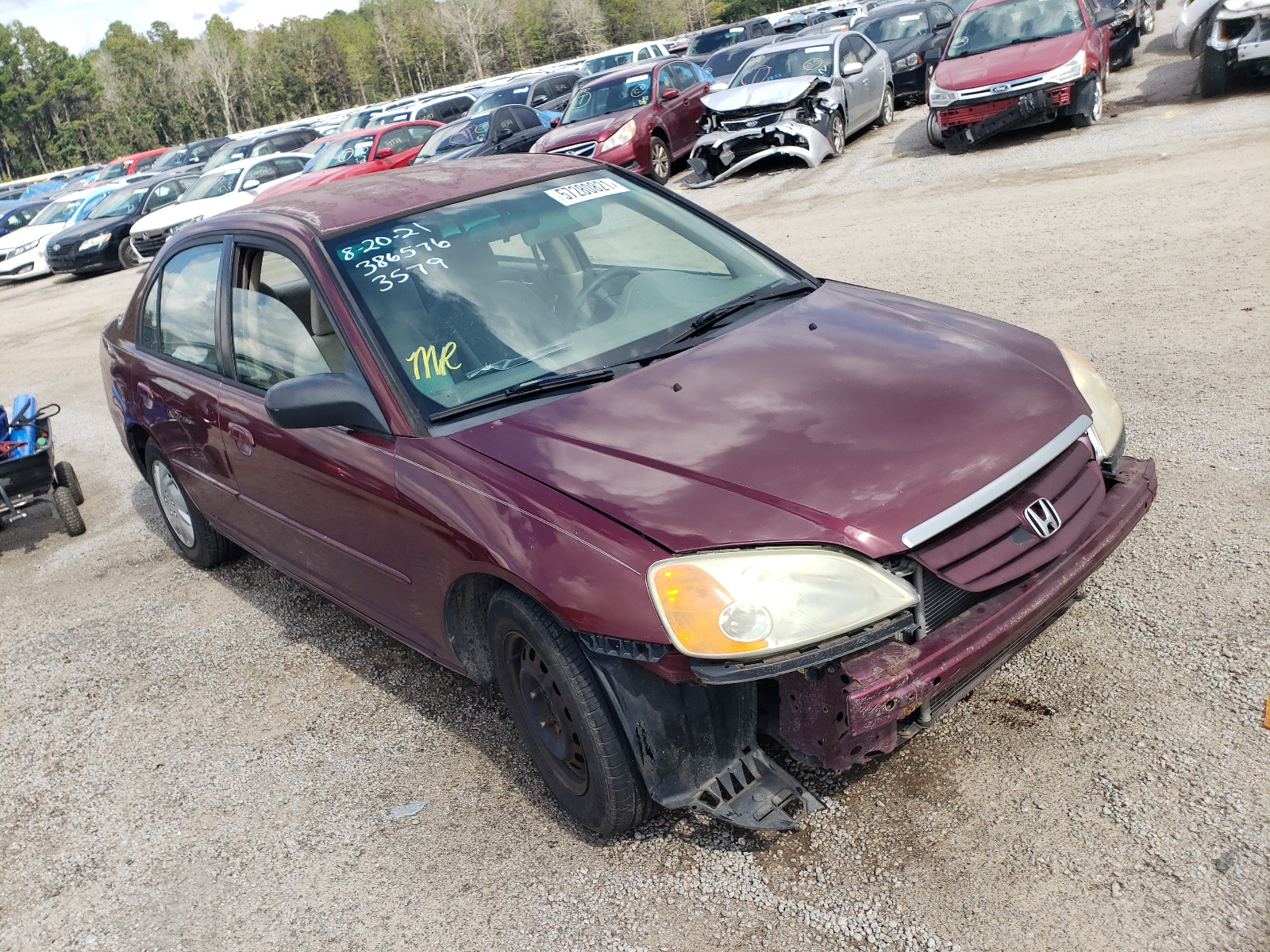 HONDA CIVIC LX 2002 with VIN 1HGES16542L063579 - Photo from auction