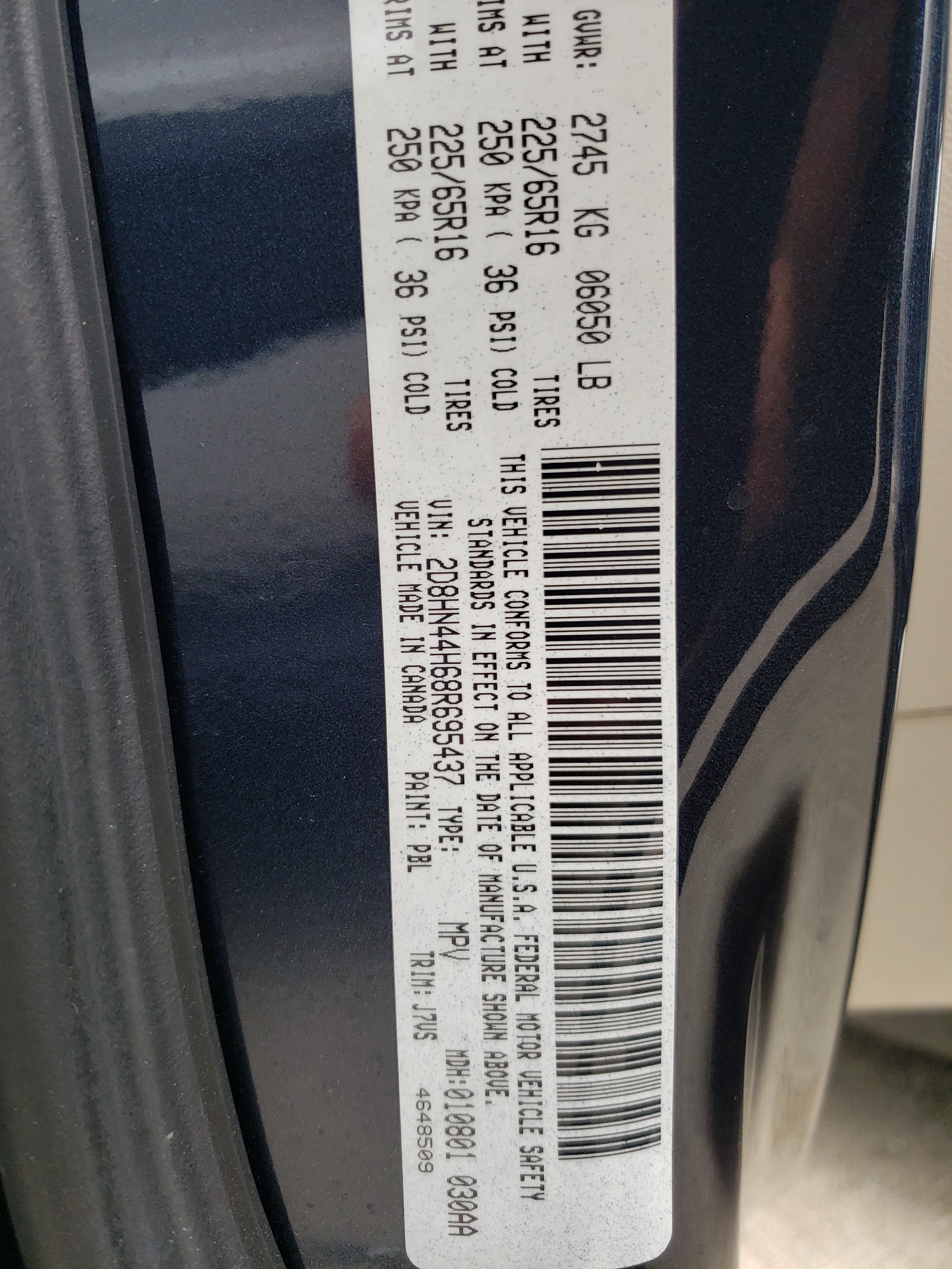 Photo 10 from auction – 2008 DODGE GRAND CARA with VIN 2D8HN44H68R695437