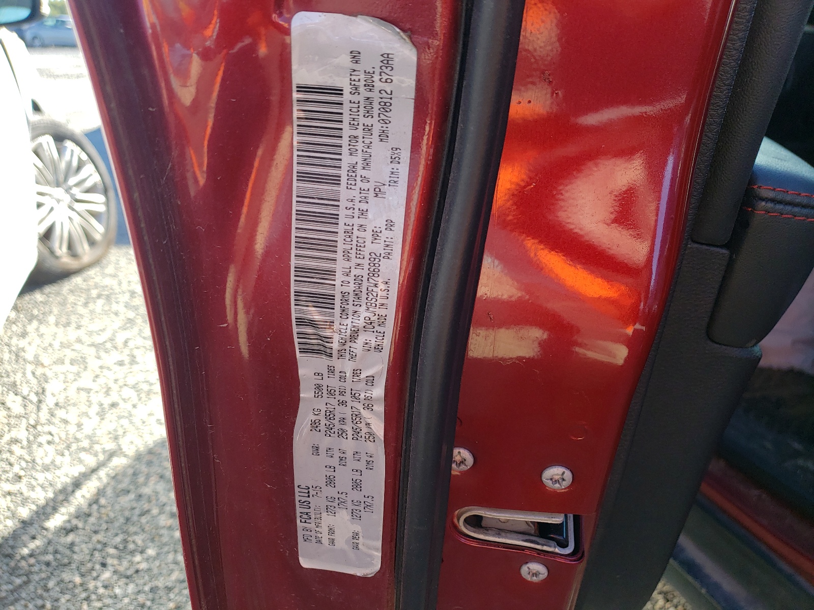 Photo 10 from auction – 2015 JEEP CHEROKEE T with VIN 1C4PJMBS2FW786892