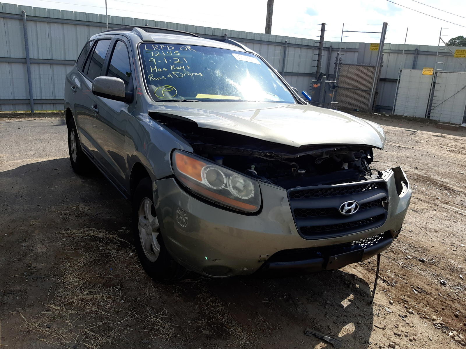 HYUNDAI SANTA FE G 2007 with VIN 5NMSG13D07H094951 - Photo from auction