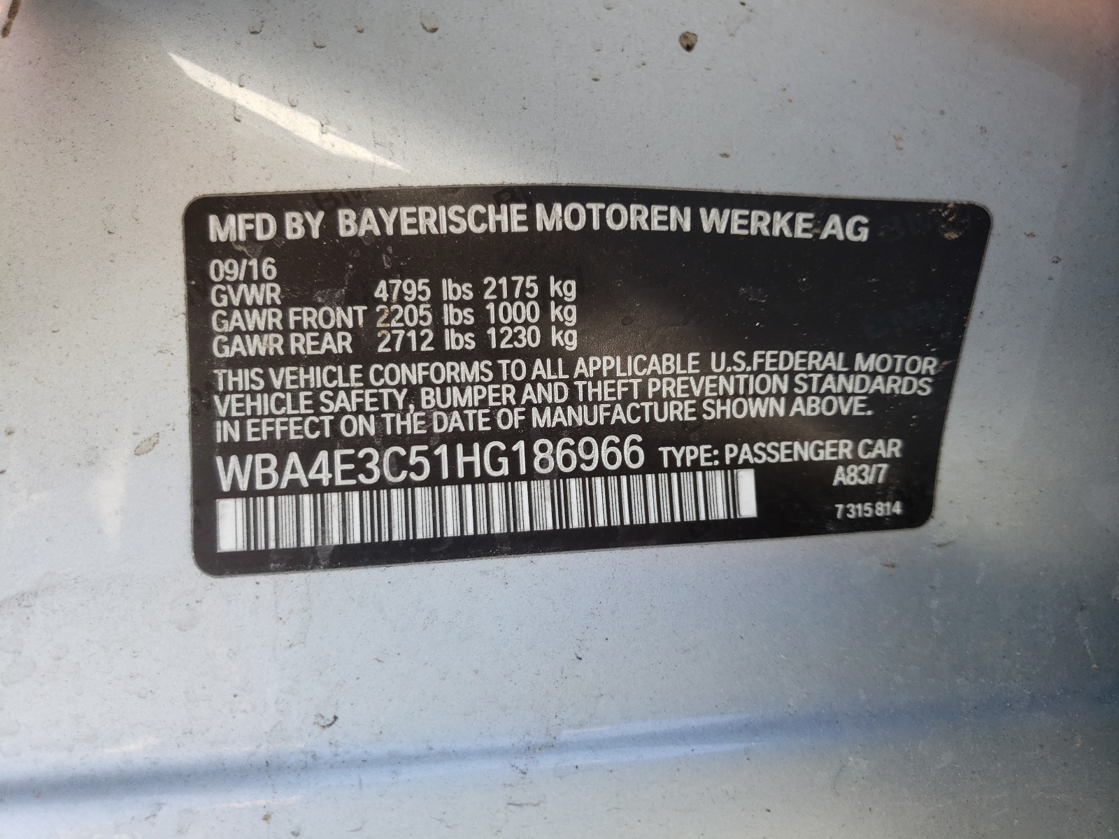 Photo 10 from auction – 2017 BMW 440I GRAN with VIN WBA4E3C51HG186966