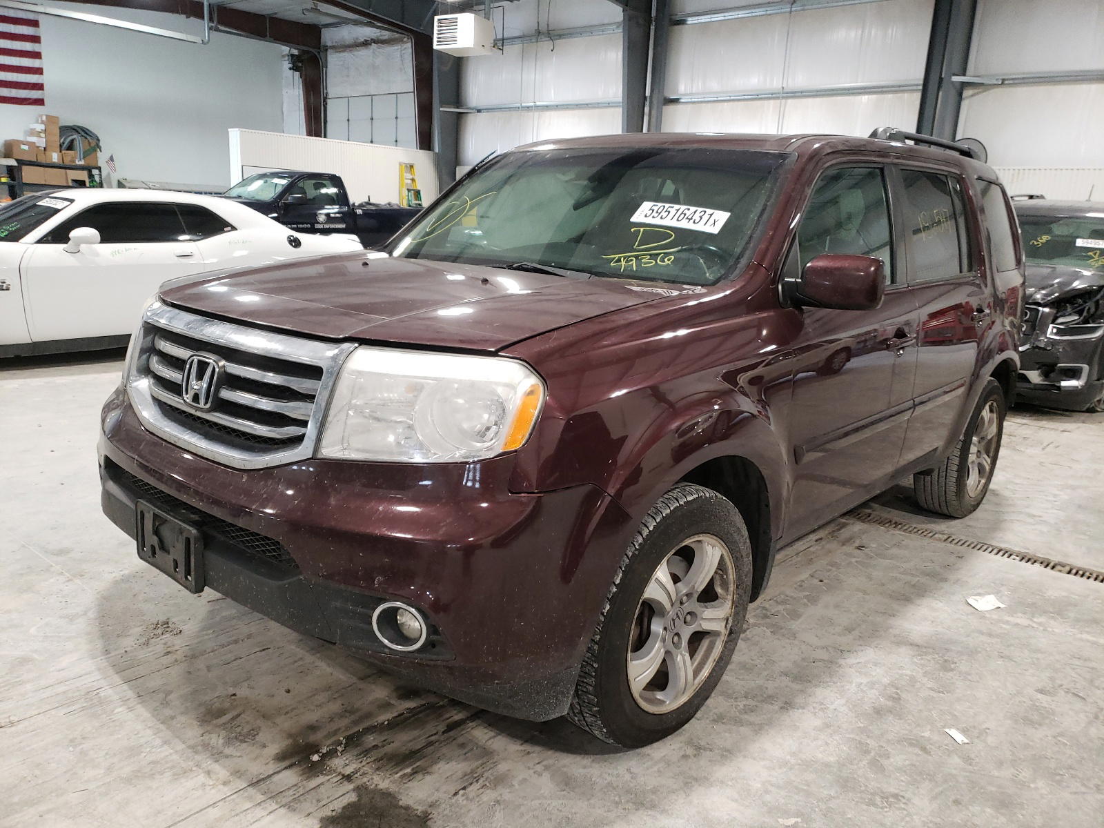 Photo 2 from auction – 2014 HONDA PILOT EXL with VIN 5FNYF4H5XEB020936