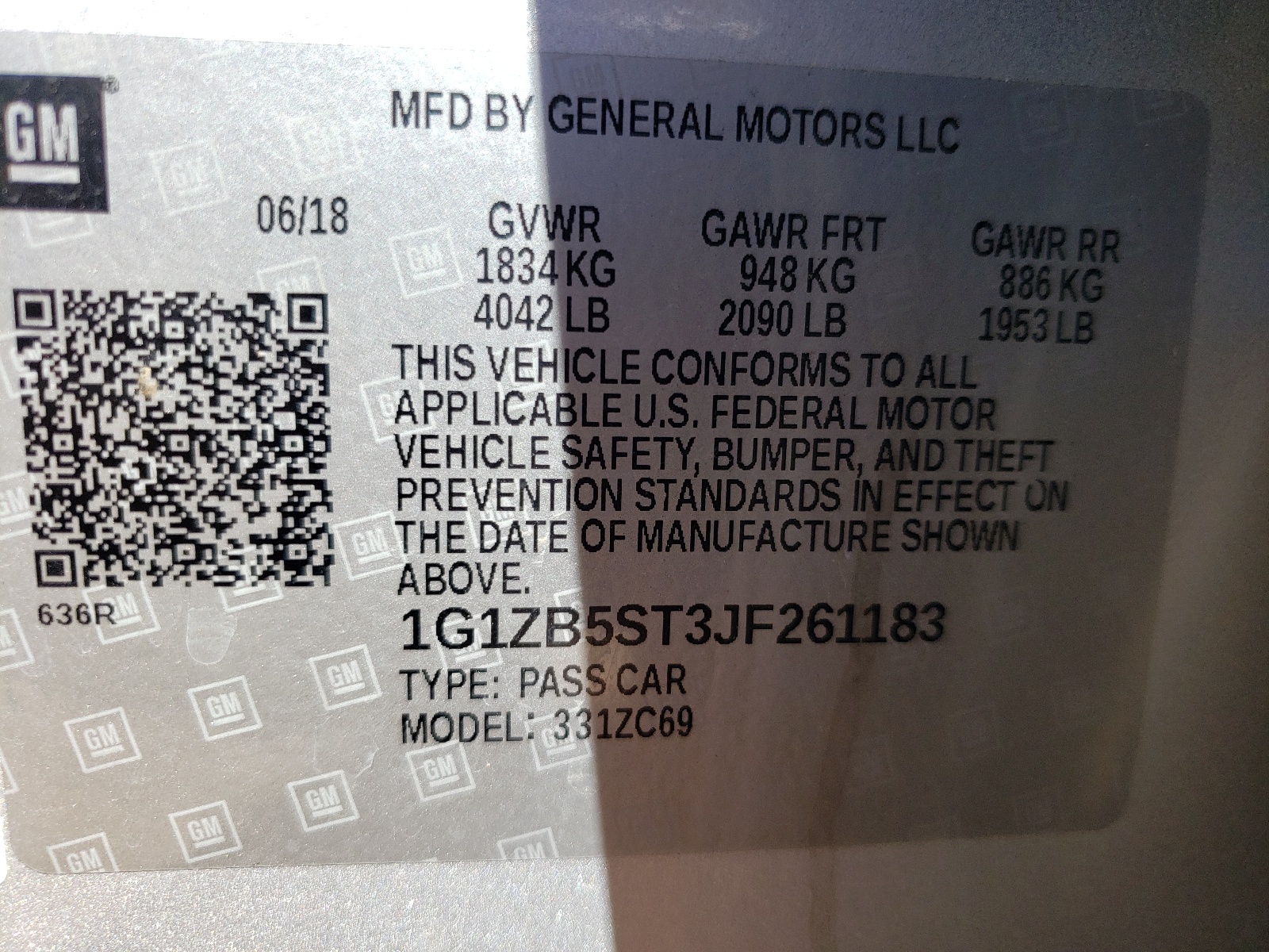 Photo 10 from auction – 2018 CHEVROLET MALIBU LS with VIN 1G1ZB5ST3JF261183