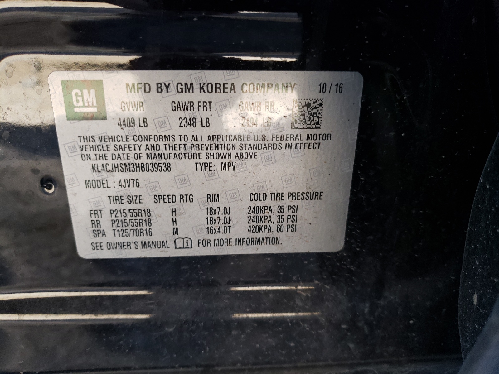 صورة رقم 10 من المزاد - 2017 BUICK ENCORE PRE مع VIN KL4CJHSM3HB039538