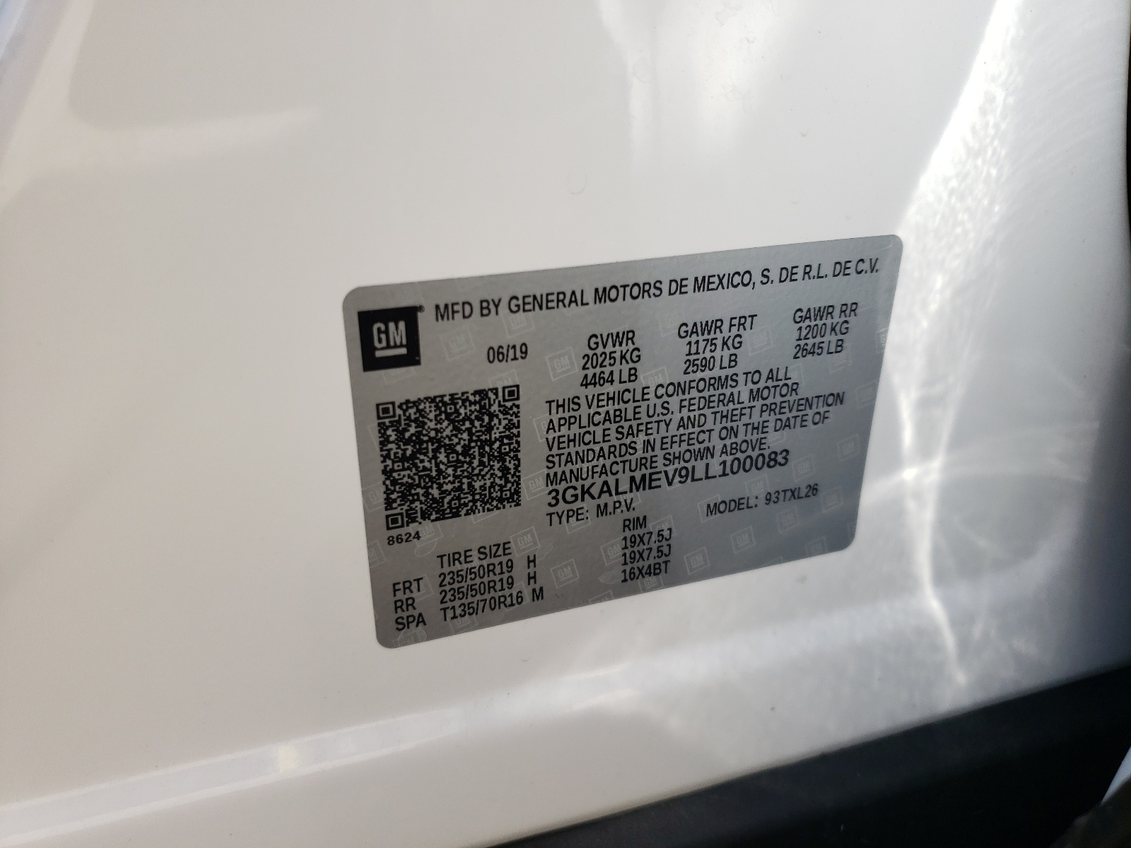 Photo 10 from auction – 2020 GMC TERRAIN SL with VIN 3GKALMEV9LL100083