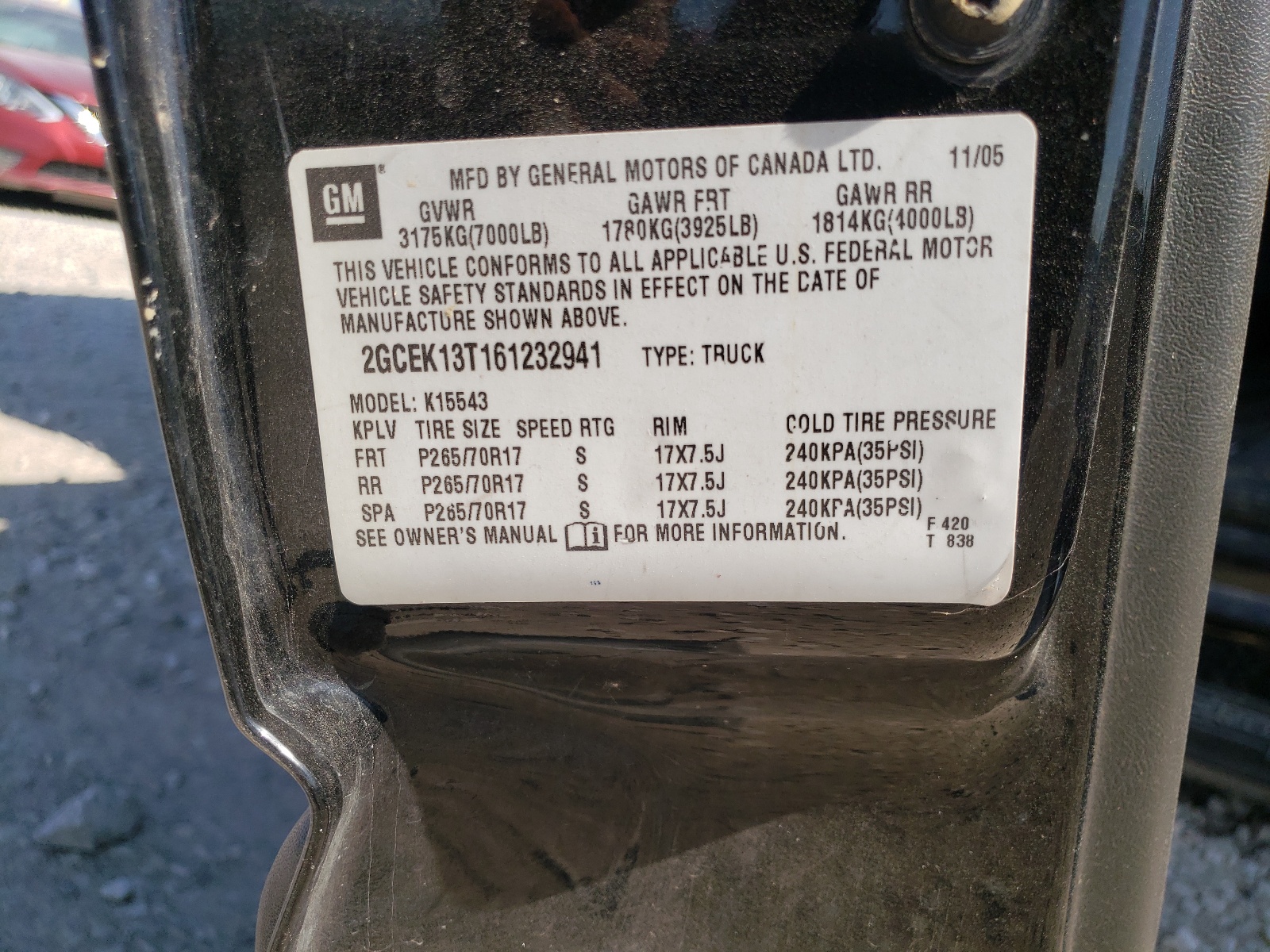 Photo 10 from auction – 2006 CHEVROLET SILVERADO with VIN 2GCEK13T161232941