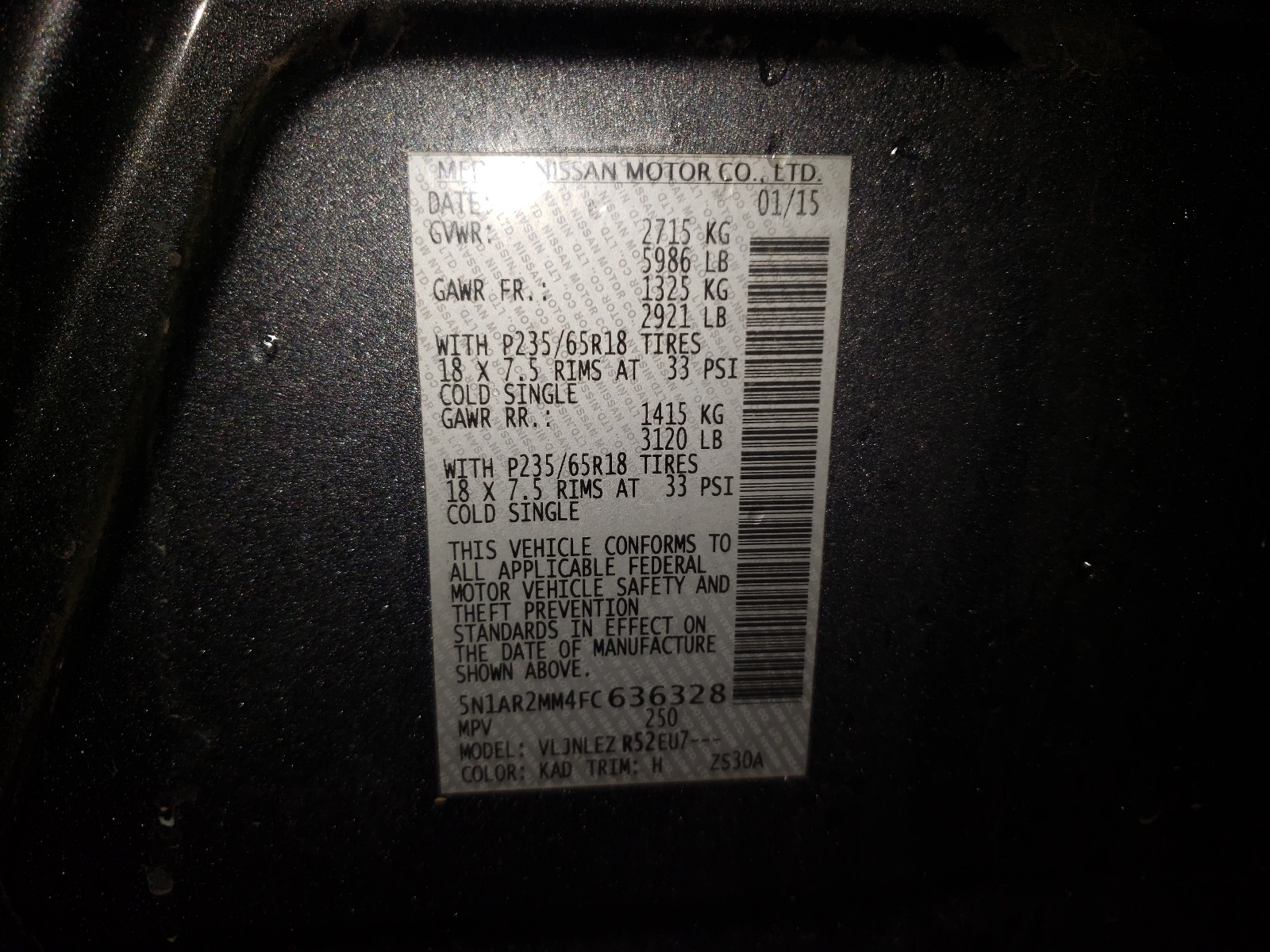 Zdjęcie 10 z aukcji – 2015 NISSAN PATHFINDER z VIN 5N1AR2MM4FC636328