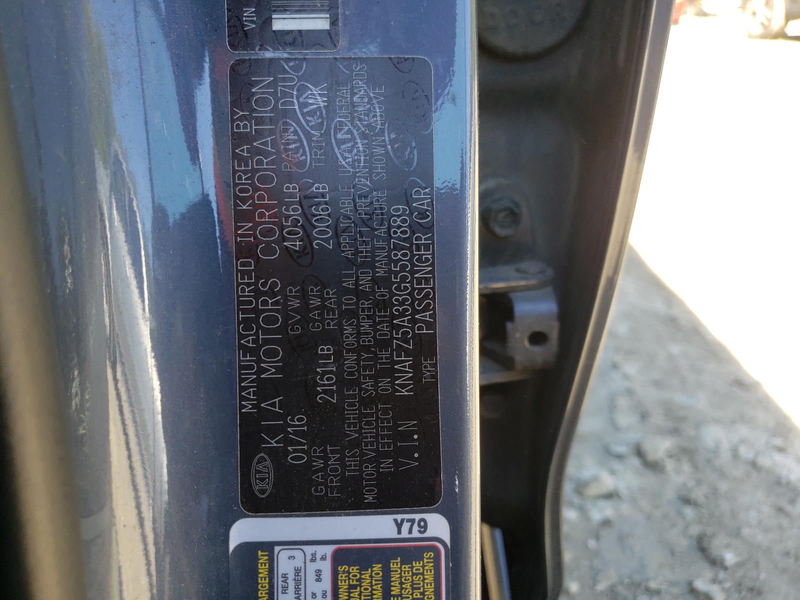 Photo 10 from auction – 2016 KIA FORTE SX with VIN KNAFZ5A33G5587889