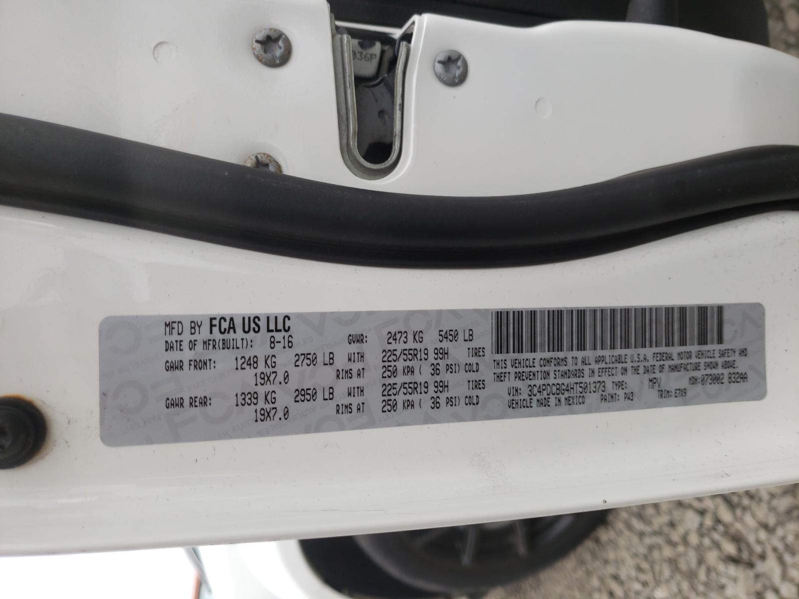 Photo 10 from auction – 2017 DODGE JOURNEY SX with VIN 3C4PDCBG4HT501373