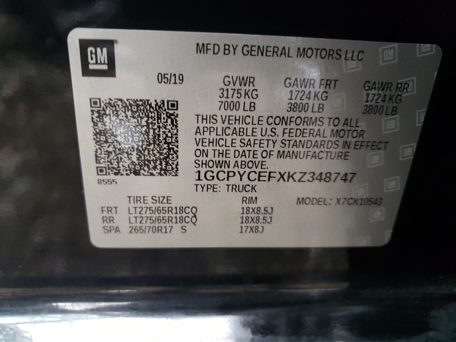 Zdjęcie 10 z aukcji – 2019 CHEVROLET SILVERADO z VIN 1GCPYCEFXKZ348747