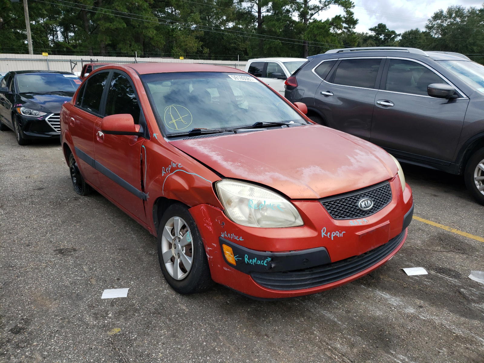 KIA RIO BASE 2007 with VIN KNADE123076225877 - Photo from auction