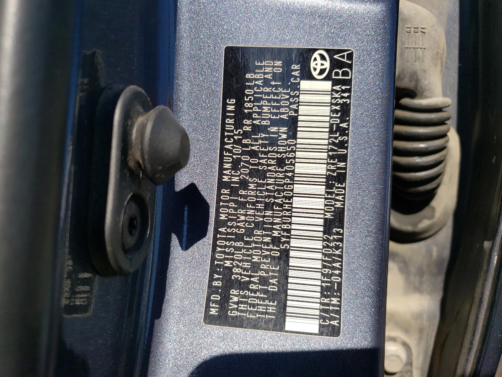 Photo 10 from auction – 2016 TOYOTA COROLLA L with VIN 5YFBURHE0GP405650