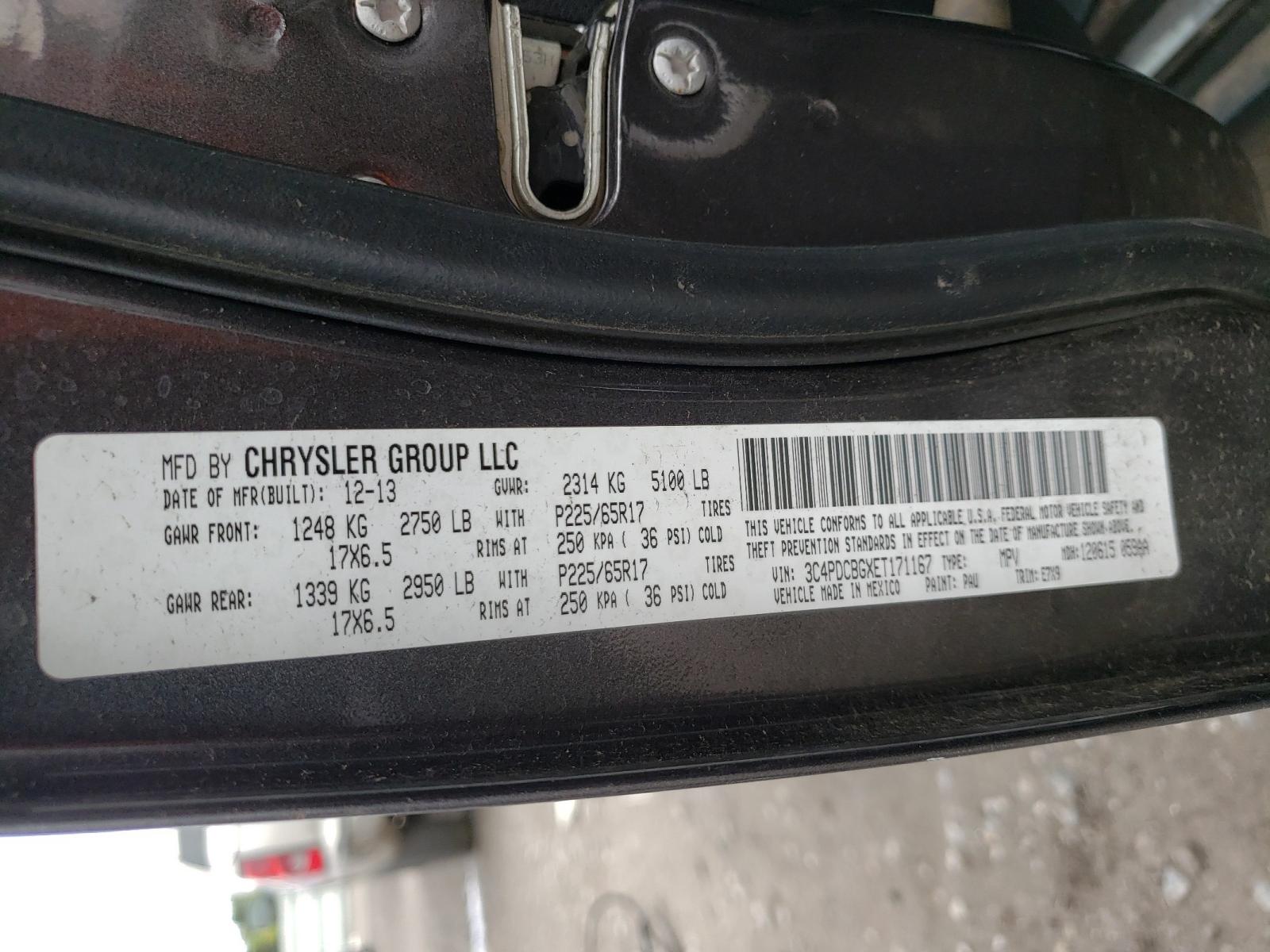 Photo 10 from auction – 2014 DODGE JOURNEY SX with VIN 3C4PDCBGXET171167