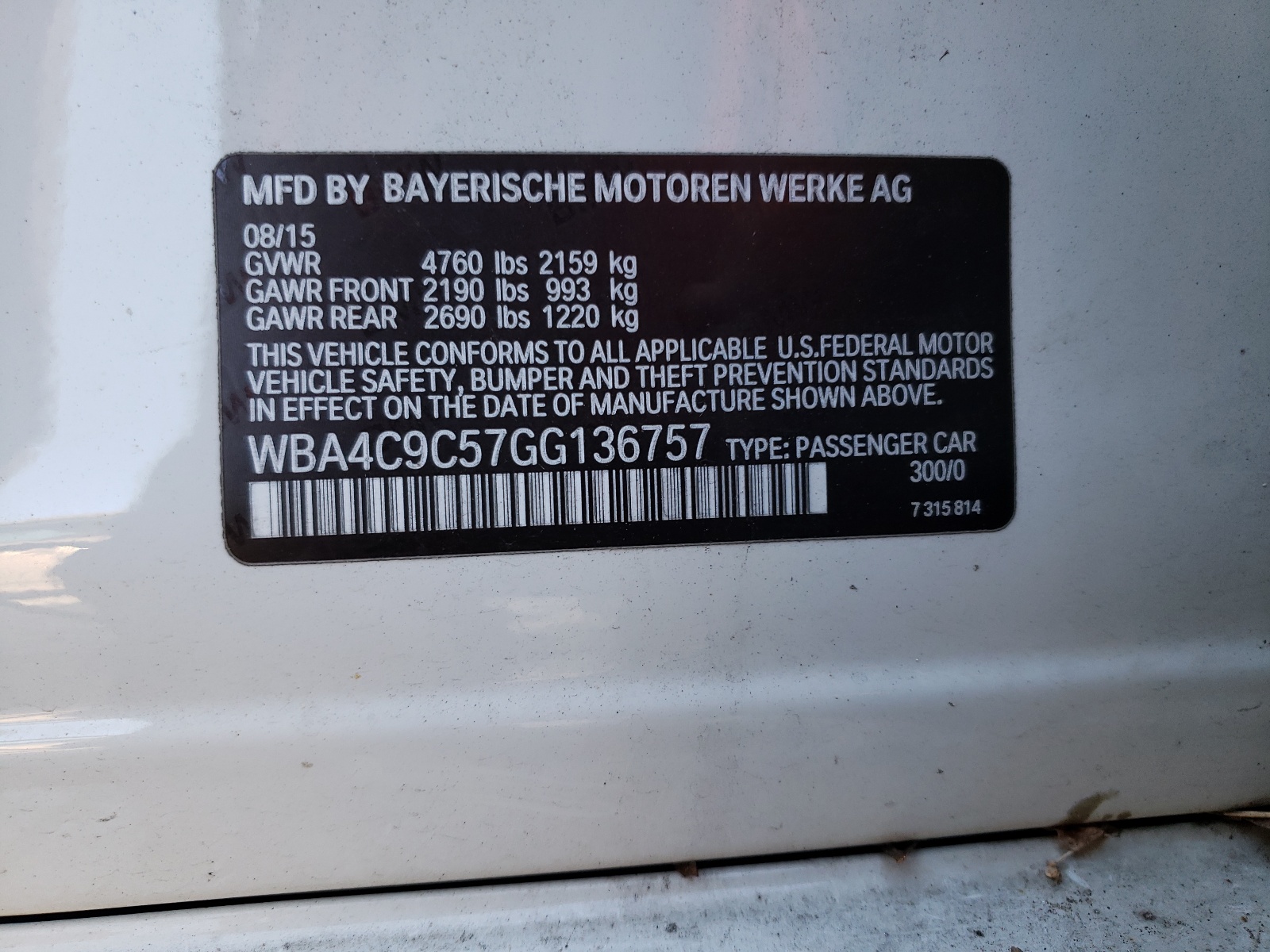 Zdjęcie 10 z aukcji – 2016 BMW 428 XI GRA z VIN WBA4C9C57GG136757