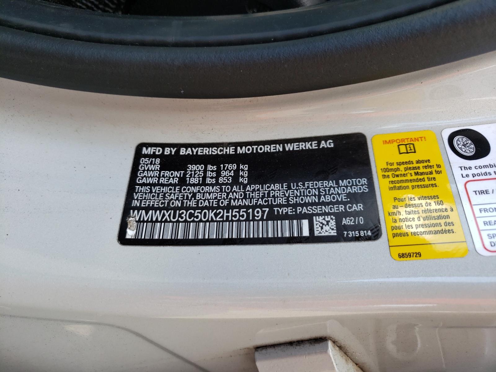 Photo 10 from auction – 2019 MINI COOPER S with VIN WMWXU3C50K2H55197