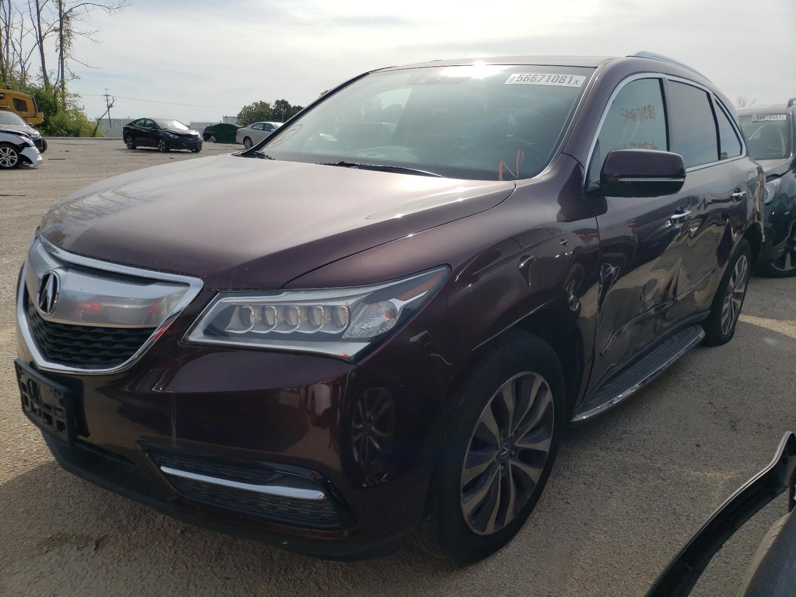 Photo 2 from auction – 2014 ACURA MDX TECHNO with VIN 5FRYD4H44EB007210