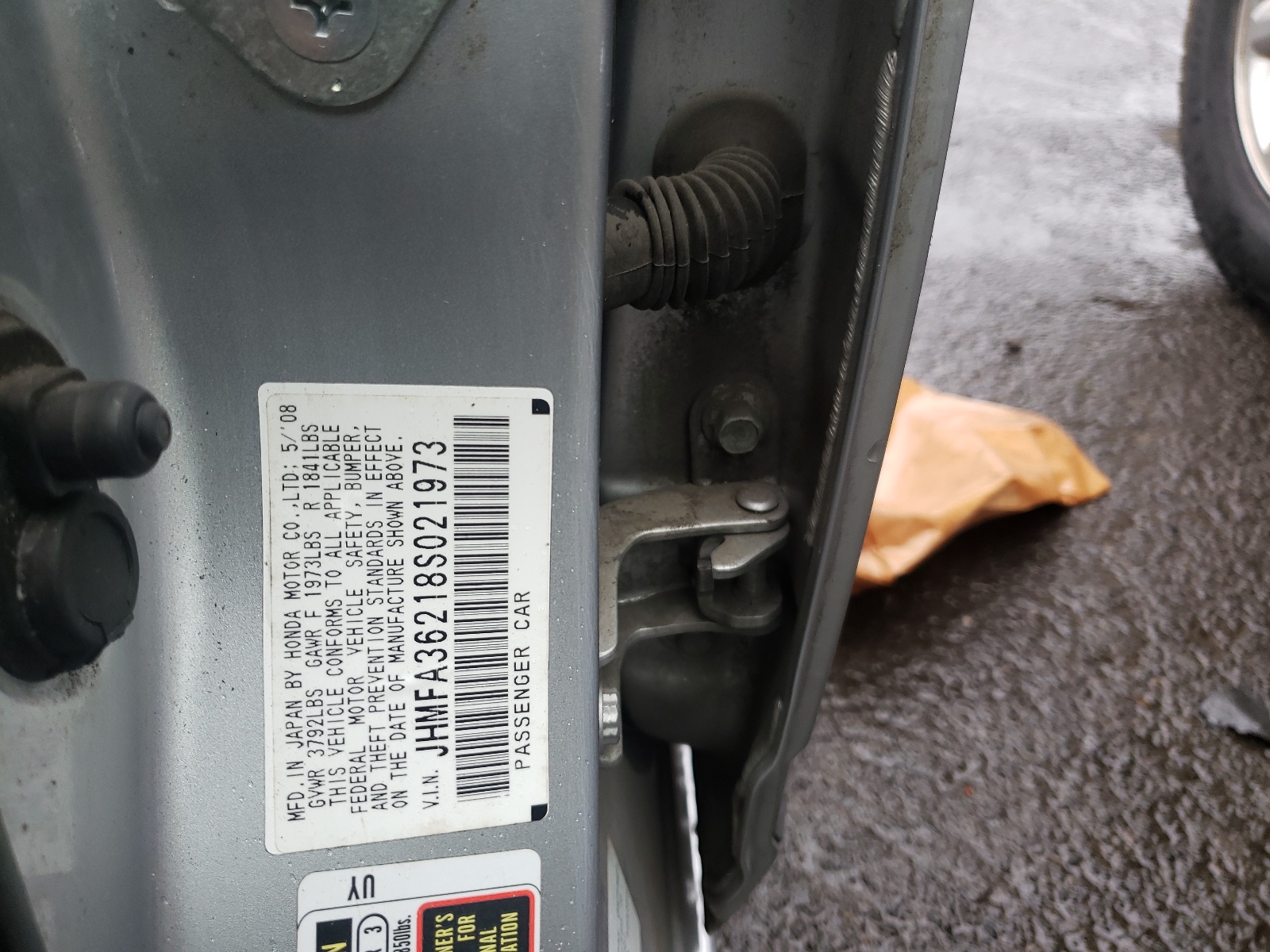 Photo 10 from auction – 2008 HONDA CIVIC HYBR with VIN JHMFA36218S021973