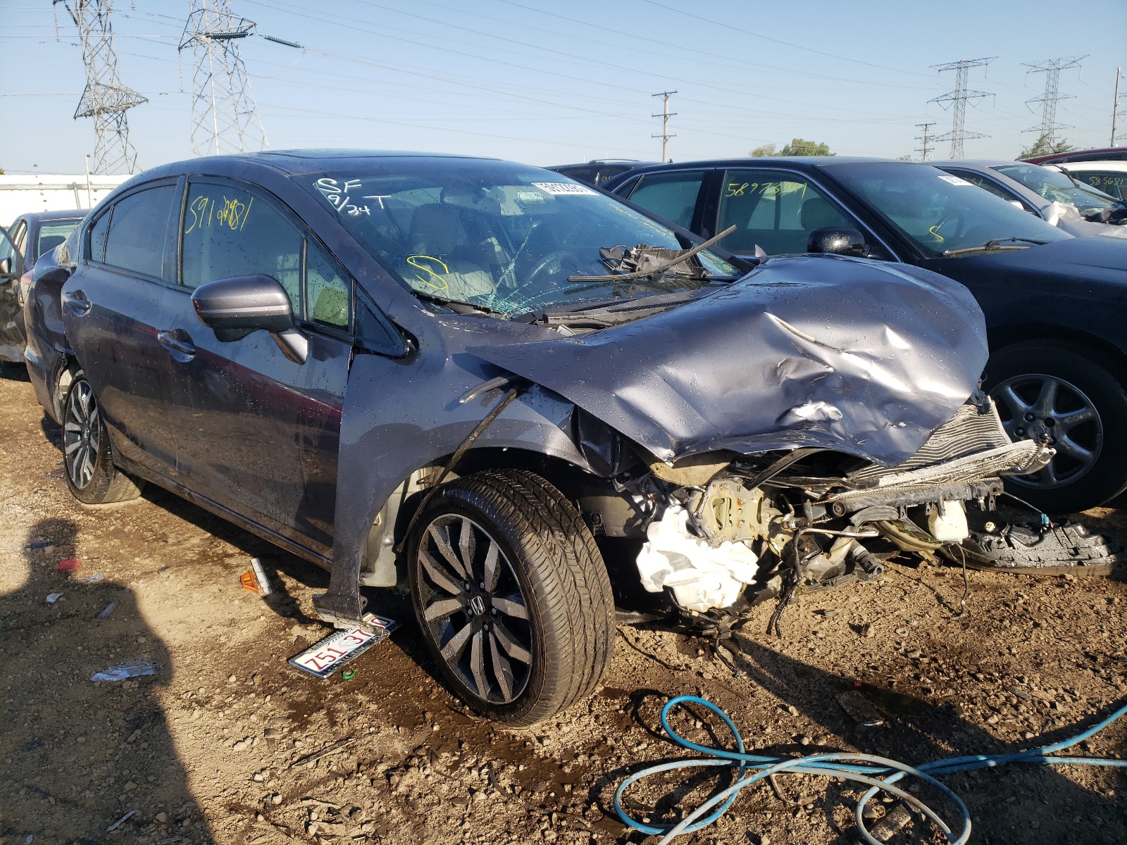 HONDA CIVIC EXL 2015 with VIN 2HGFB2F99FH544234 - Photo from auction