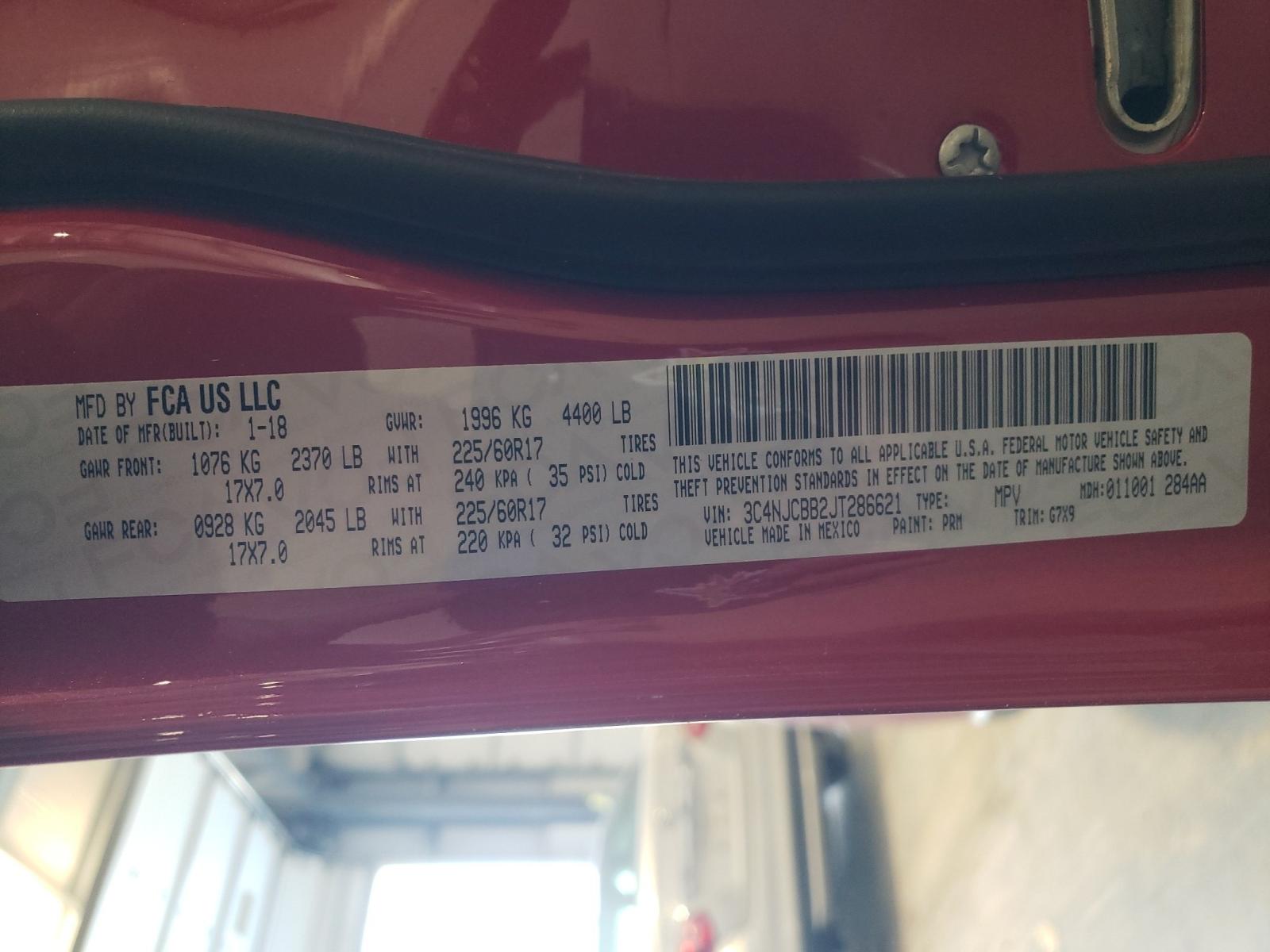 Photo 10 from auction – 2018 JEEP COMPASS LA with VIN 3C4NJCBB2JT286621