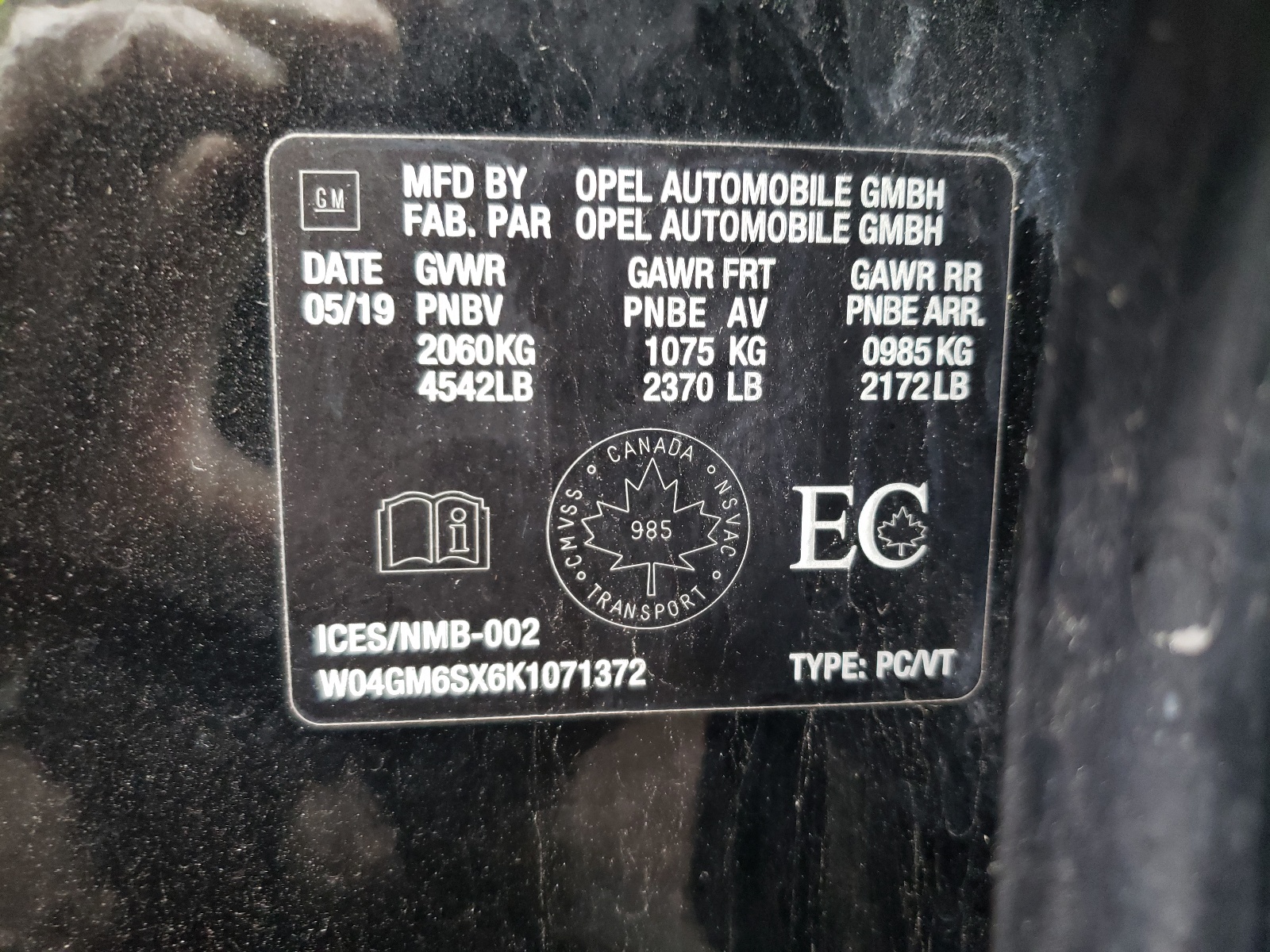 Photo 10 from auction – 2019 BUICK REGAL PREF with VIN W04GM6SX6K1071372
