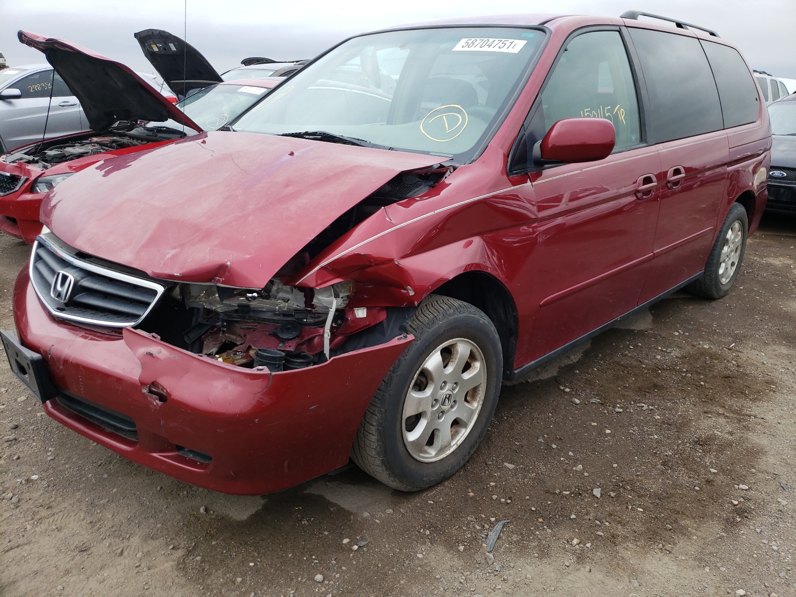 Photo 2 from auction – 2004 HONDA ODYSSEY EX with VIN 5FNRL18624B131838