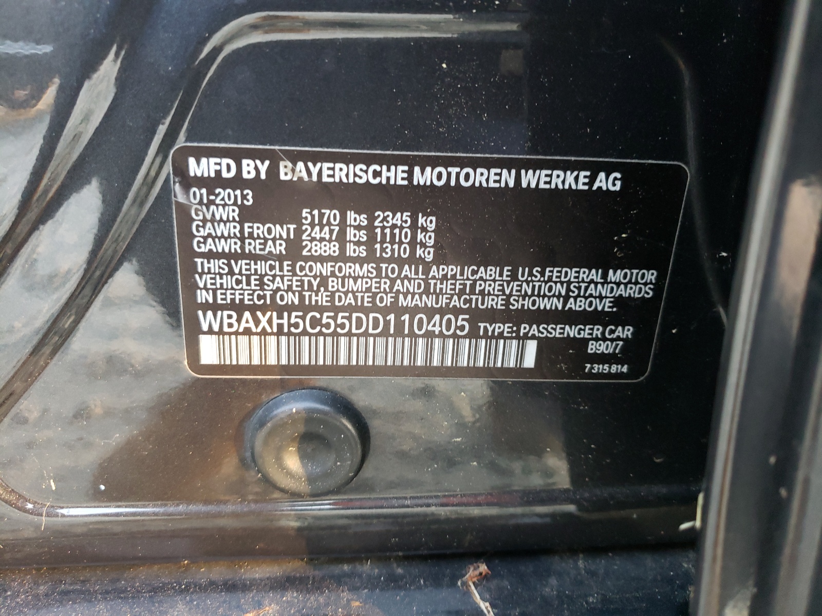 Zdjęcie 10 z aukcji – 2013 BMW 528 XI z VIN WBAXH5C55DD110405