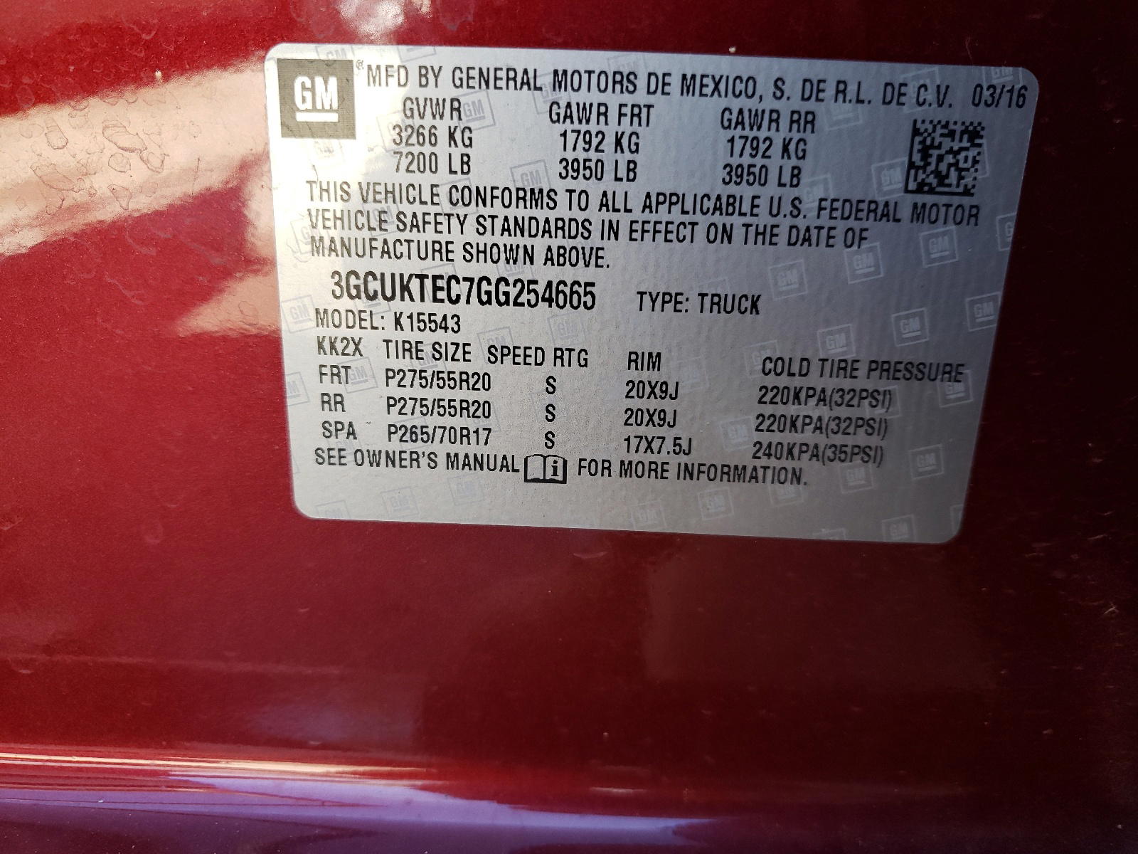 Photo 10 from auction – 2016 CHEVROLET SILVERADO with VIN 3GCUKTEC7GG254665
