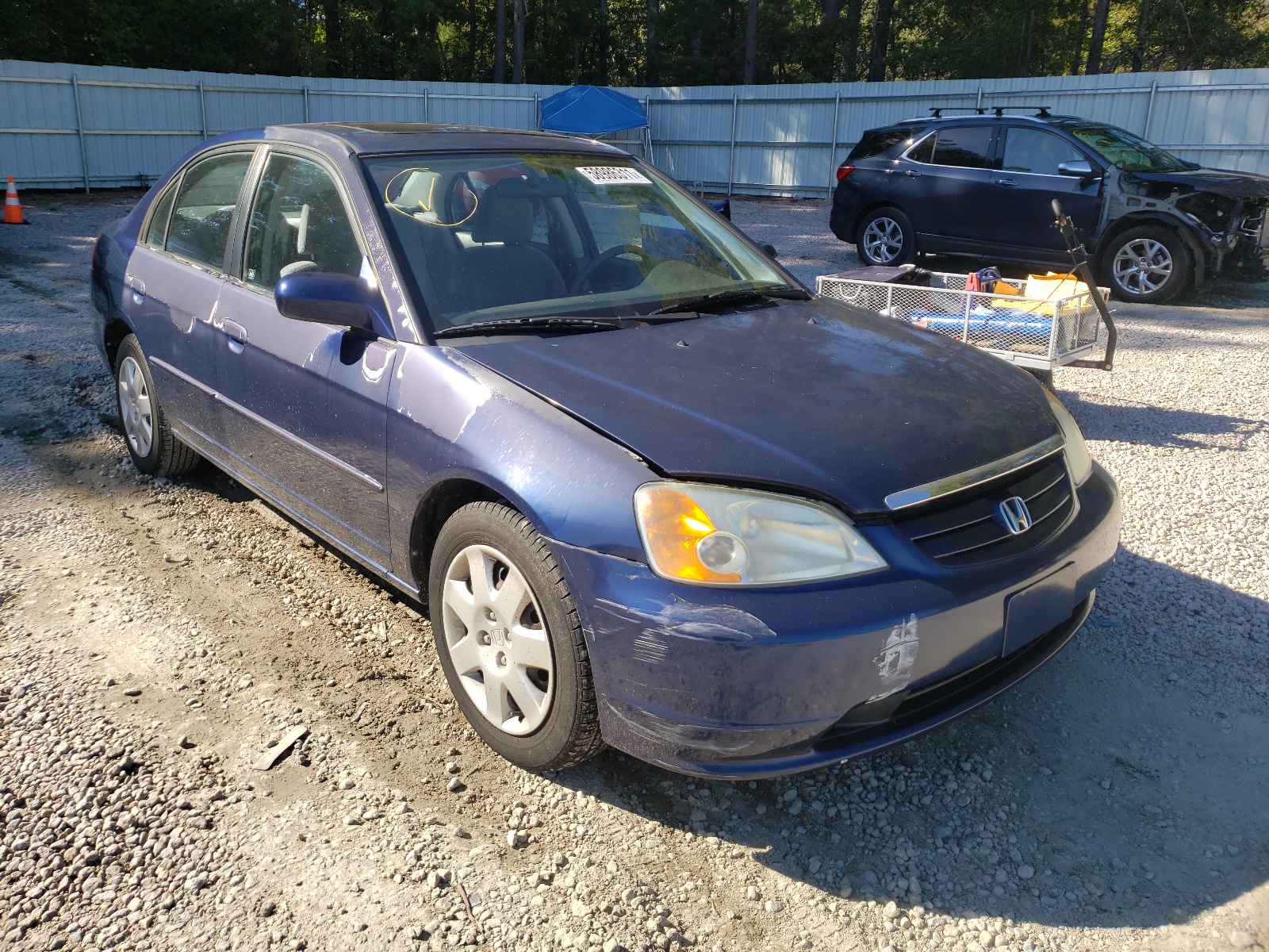 HONDA CIVIC EX 2001 with VIN 1HGES26771L057295 - Photo from auction